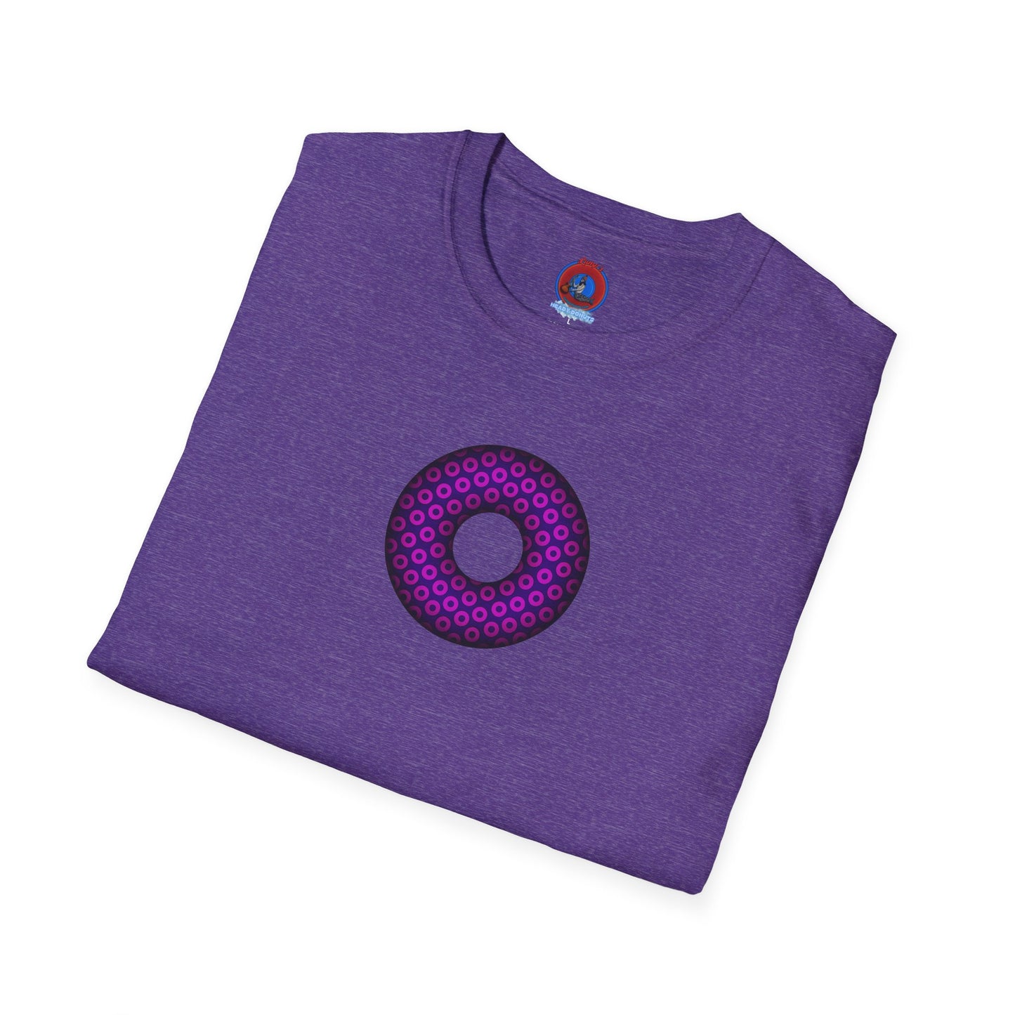 Plain Donuts/Unisex Soft-Style - "Plain Paradoxical Grided Donuts" - hot pink/purple donuts