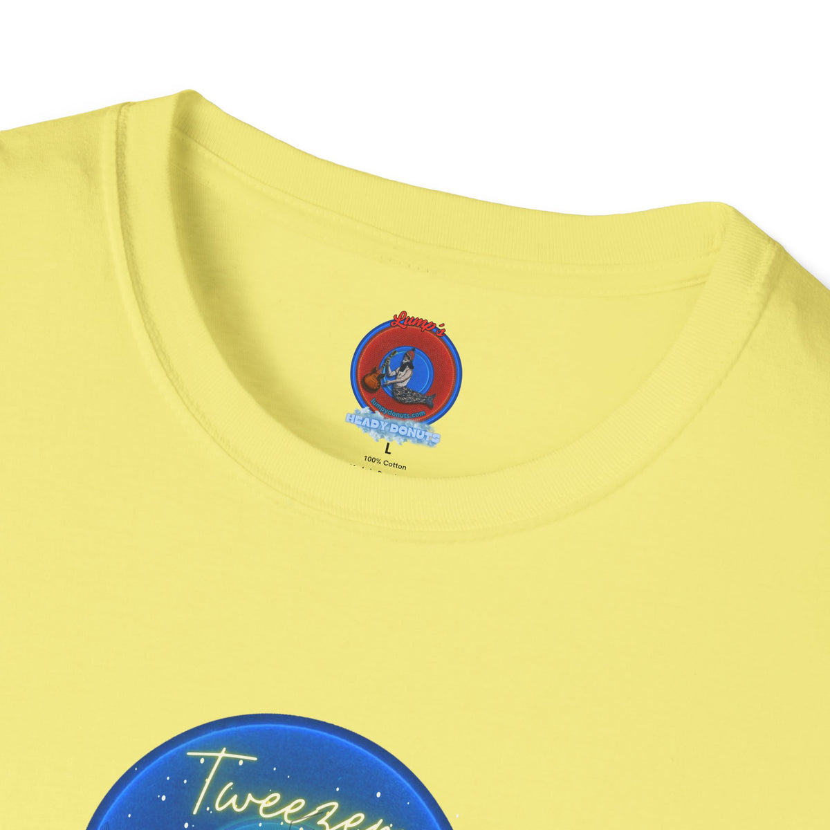 Classic Donut Tee - Unisex Soft-Style - "The Donut Reprised" - vivid blue donut