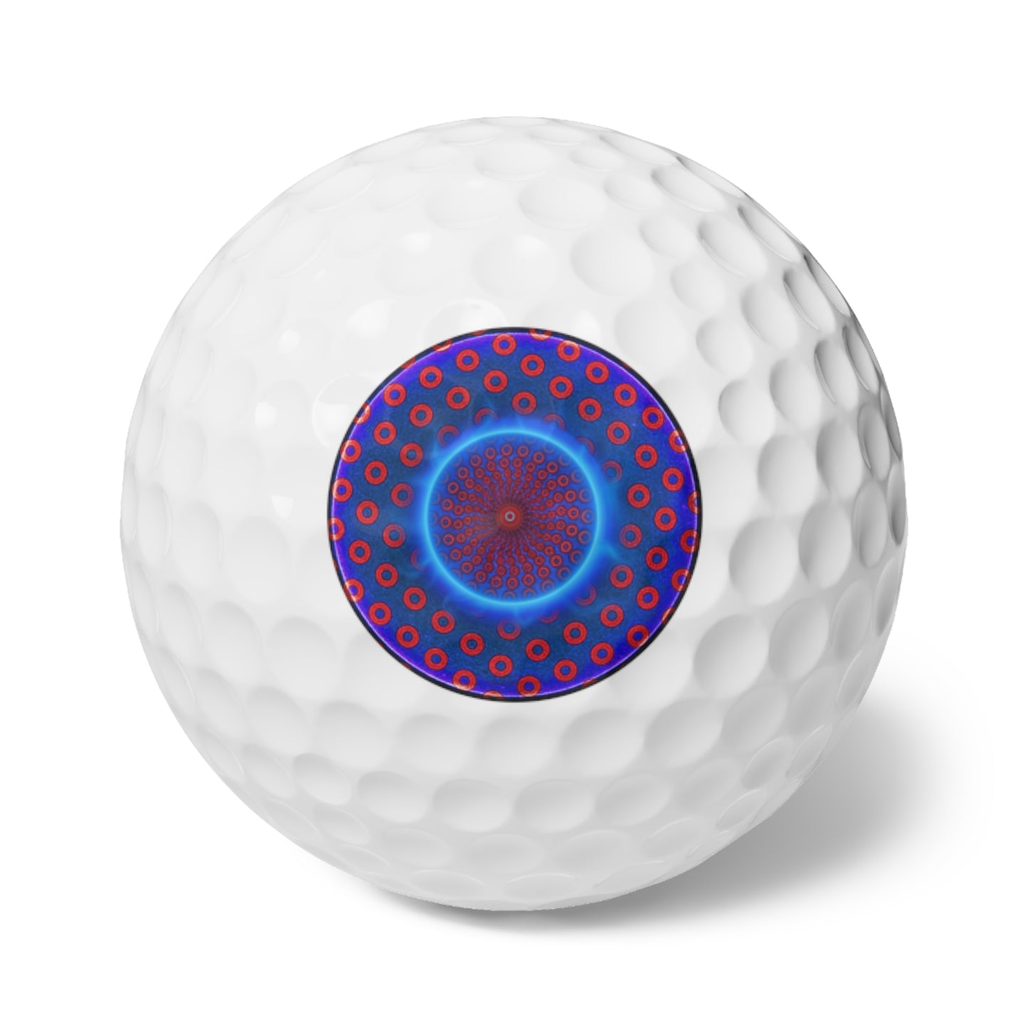 Lumpy Donut Golf Balls - 6-pack - "The Golf Ball that Split Open & Melted" - electric blue paradox donut - variant 1