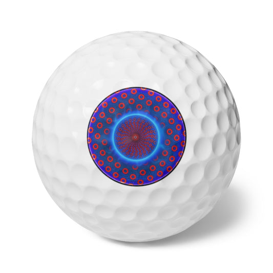 Lumpy Donut Golf Balls - 6-pack - "The Golf Ball that Split Open & Melted" - electric blue paradox donut - variant 1