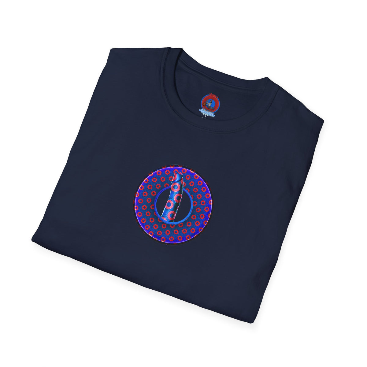 Classic Donut Tee - Unisex Soft-Style - "Sir Richard's Phamous Donut" - series 1.0  - variant 3 - red/blue paradox donut
