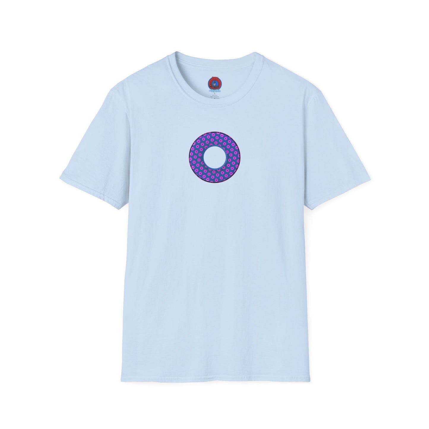 Plain Donuts/Unisex Soft-Style - "Plain Electric Paradoxical Donuts" - pink/dark blue donuts