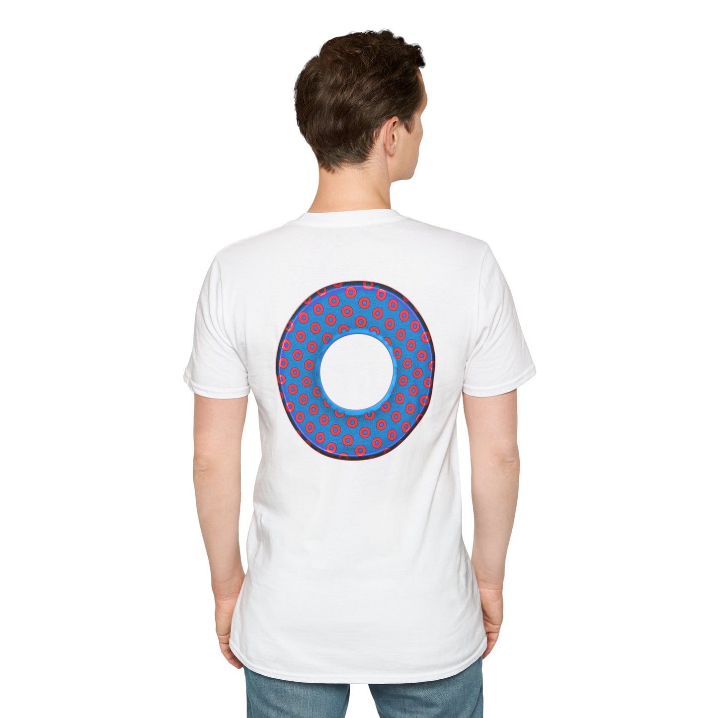 Plain Donuts/Unisex Soft-Style - "Plain Electric Paradoxical Donuts" - royal blue/red donuts