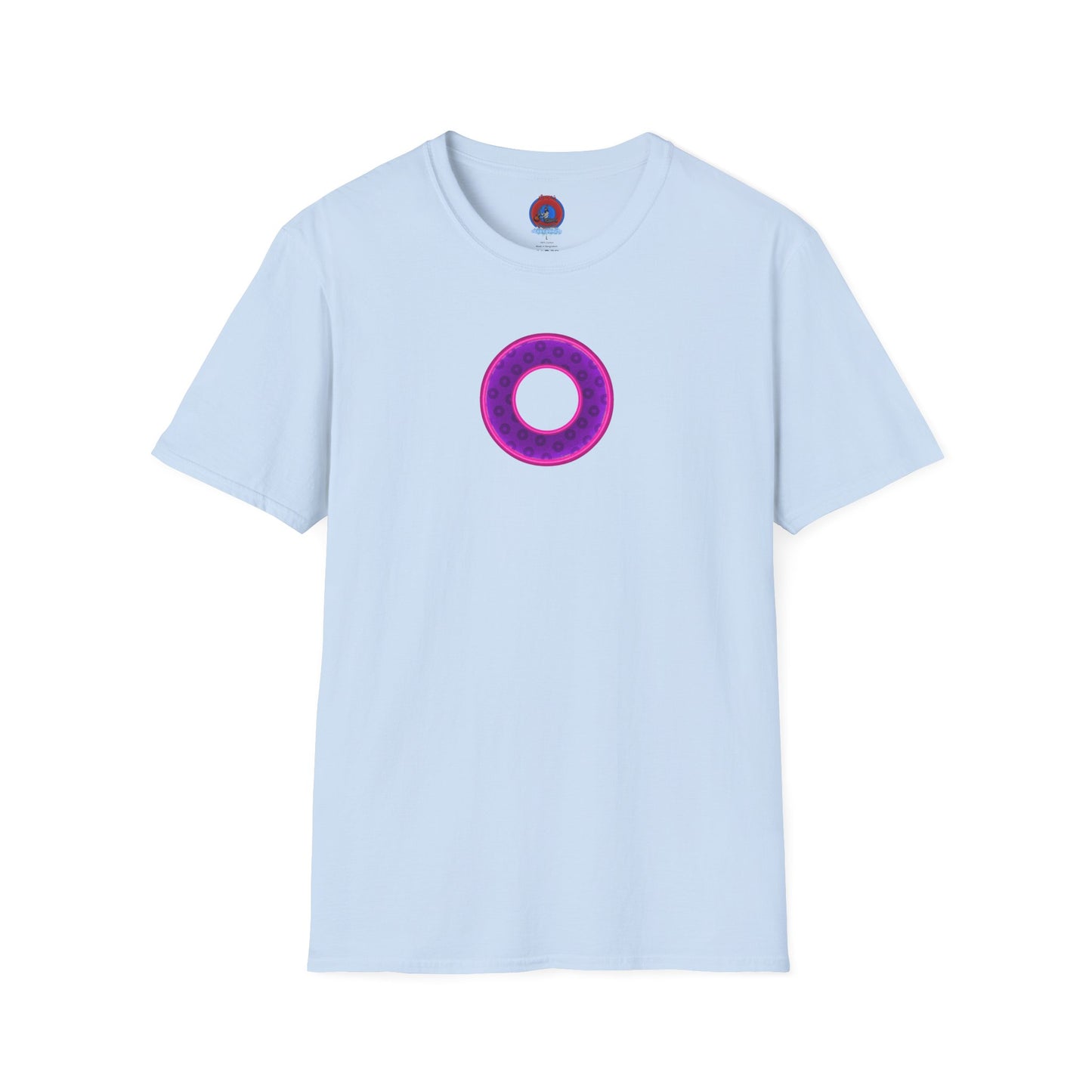 Plain Donuts/Unisex Soft-Style - "Plain Wide Mouthed Paradoxical Donuts" - dark purple/bright magenta donuts