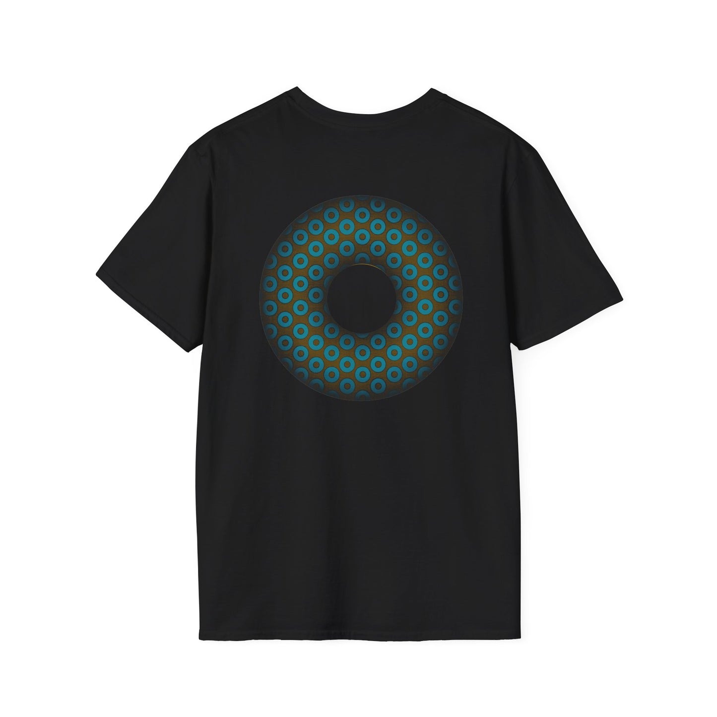 Plain Donuts/Unisex Soft-Style - "Plain Paradoxical Grided Donuts" - teal/brown donuts