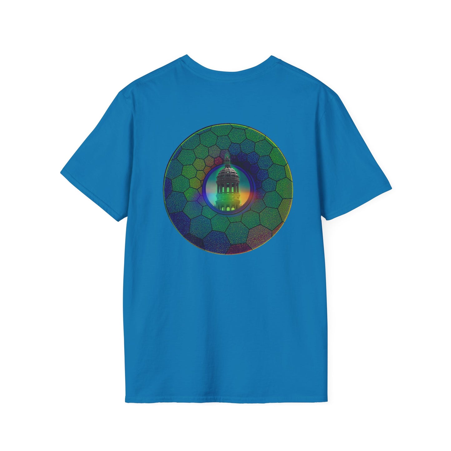 Classic Donut Tee - Unisex Soft-Style - "Save the Mondegreen City Hall Clock Tower" - hexadonut - series 1.0 -variant 1 - green donut