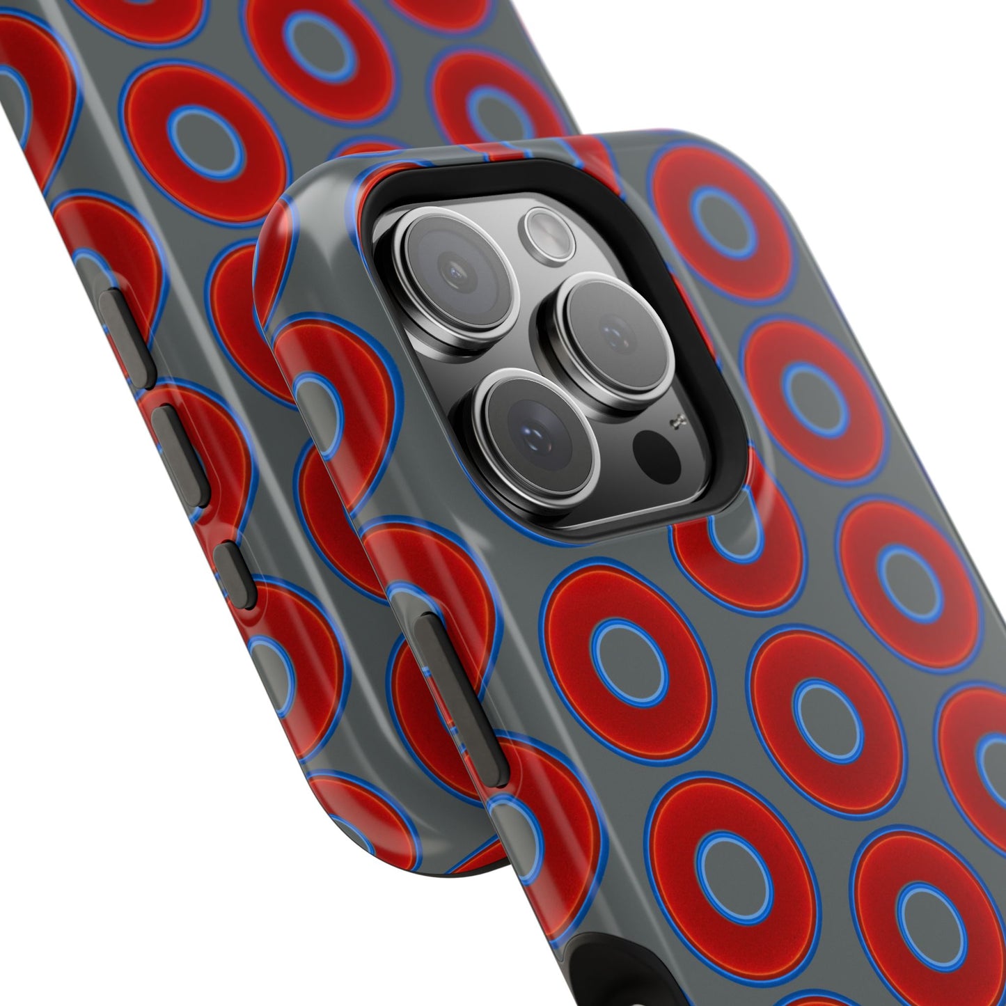 Magnetic Tough Donut Case - red vivid donut print w/dark gray background