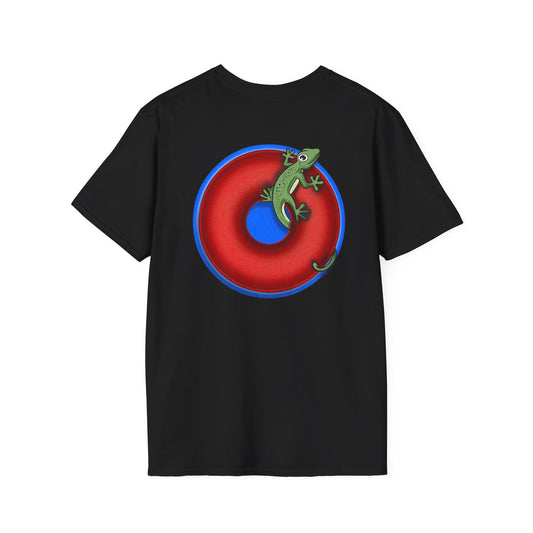 Classic Donut Tee - Unisex Soft-Style - "Practically Extinct Tee Shirt" - plump vivid red donut- variant 2