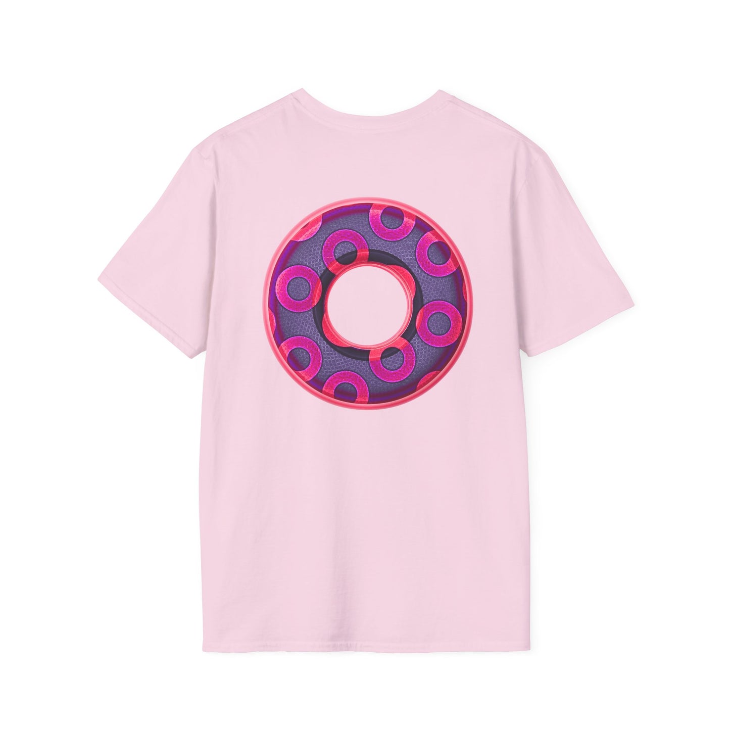 Plain Donuts/Unisex Soft-Style - "Plain Rustic Paradoxical Donuts" - magenta/dark purple donuts