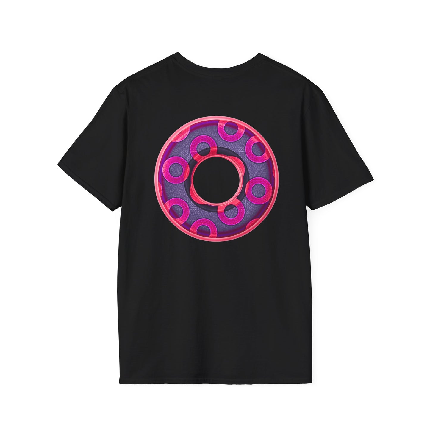 Plain Donuts/Unisex Soft-Style - "Plain Rustic Paradoxical Donuts" - magenta/dark purple donuts