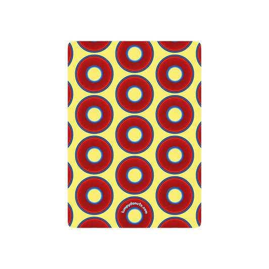 Lumpy Donut Playing Decks - 52-cards - red vivid donuts w/yellow background