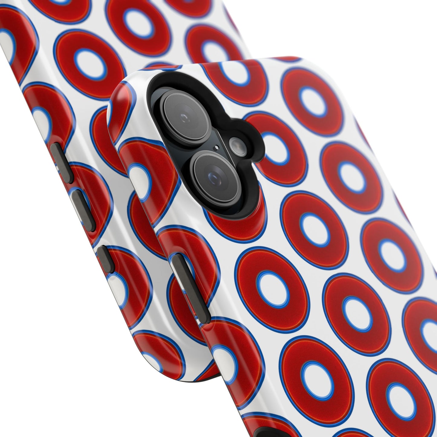 Magnetic Tough Donut Case - red vivid donut print w/white background