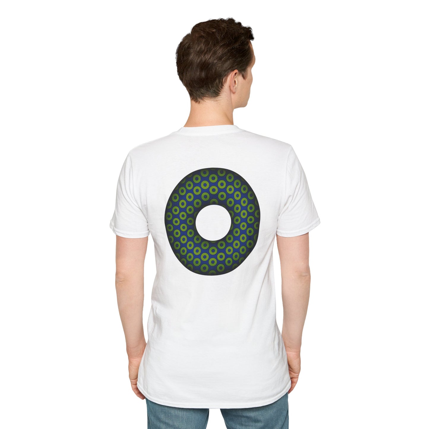 Plain Donuts/Unisex Soft-Style - "Plain Paradoxical Grided Donuts" - lime/dark blue donuts