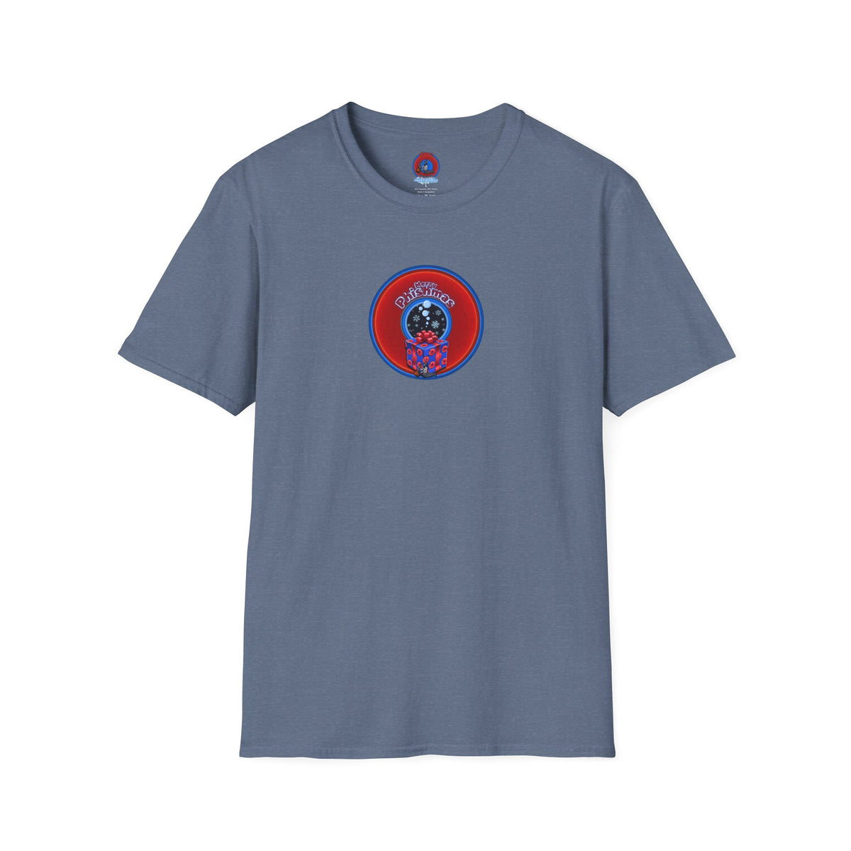 Classic Donut Tee - Unisex Soft-Style - "Phishmas Caroler's Tee " - vivid red/blue donut - variant 4