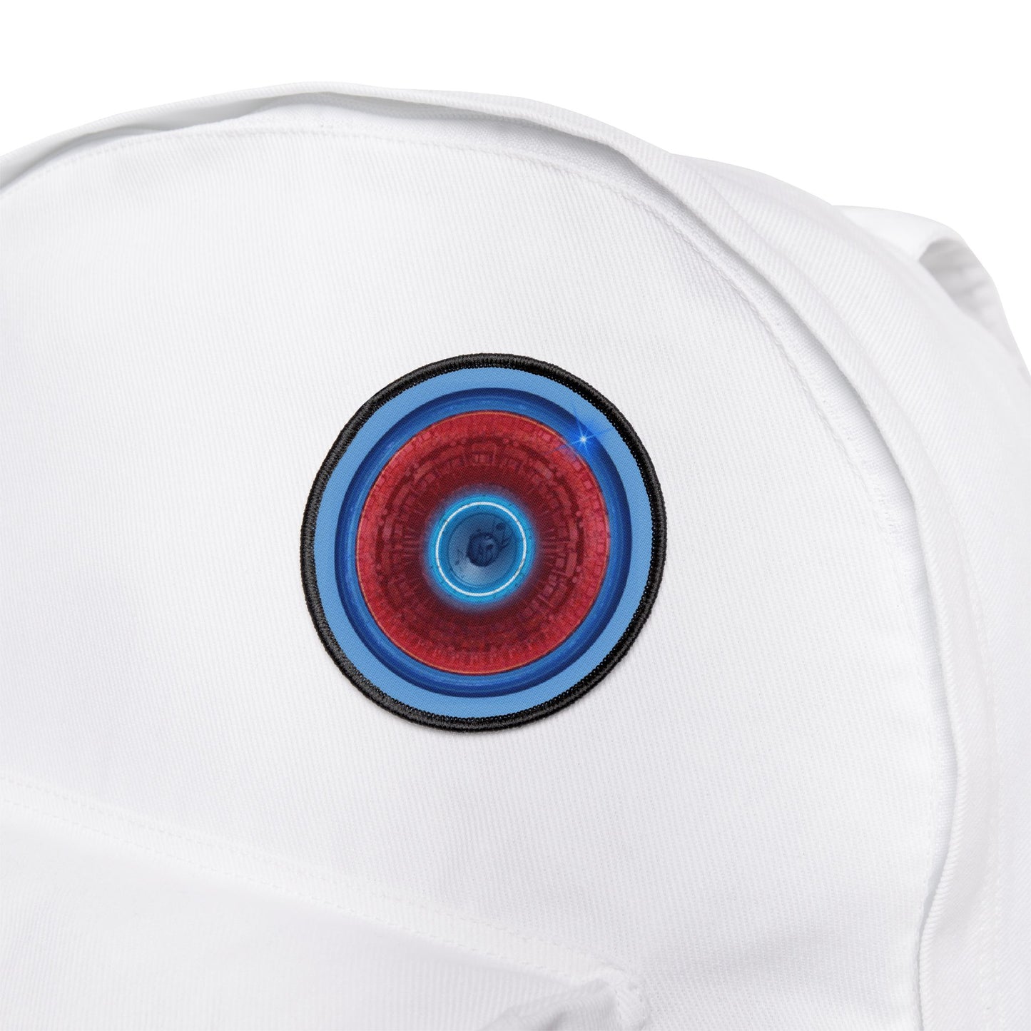 Iron-On Donut Patch - "Homer's Perfect Donut Patch" - vivid red tube donut - variant 2