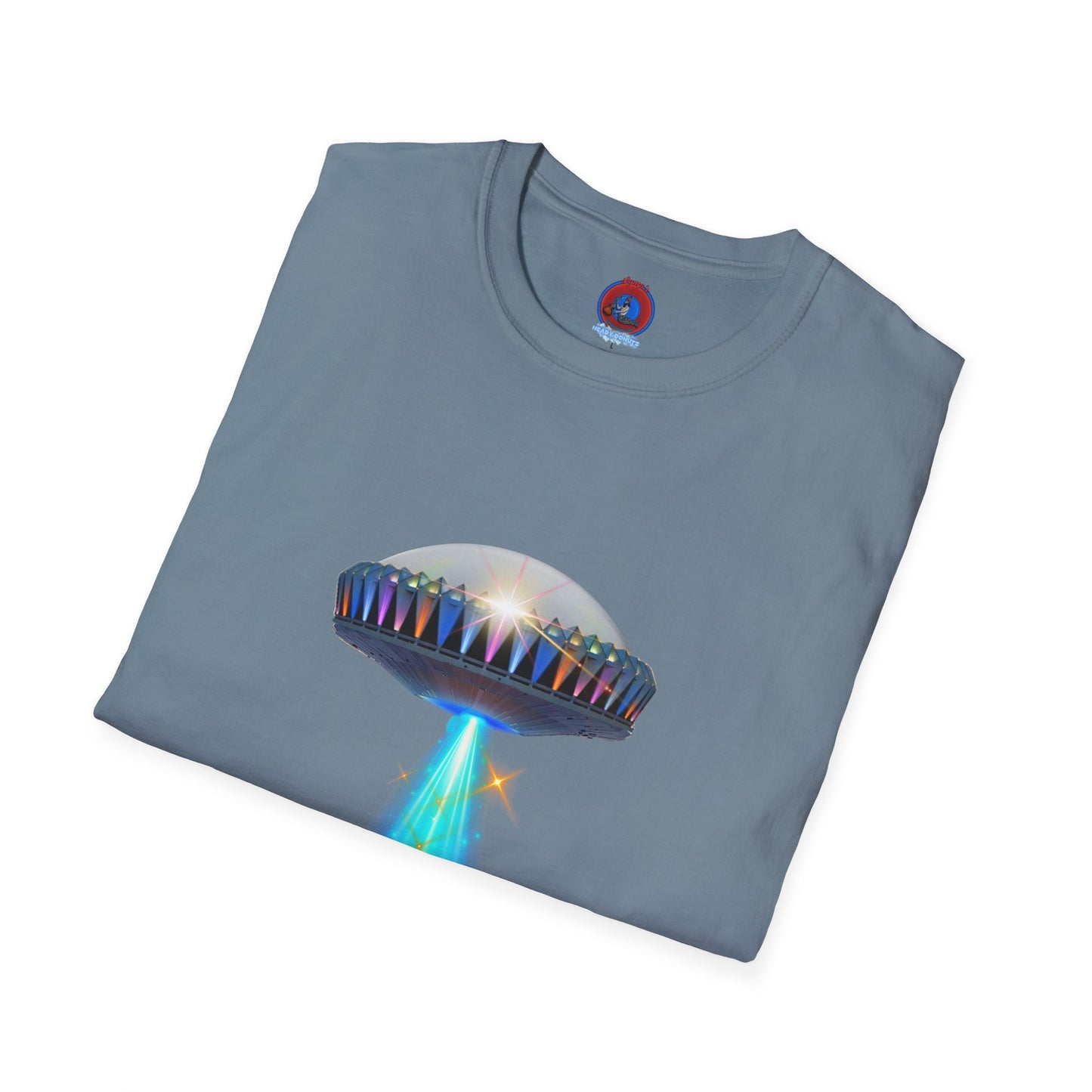 Classic Donut Tee - Unisex Soft-Style - "Donuts now Served on the Mothership" - series 1.0  - variant 6  - tractor-beamed donut