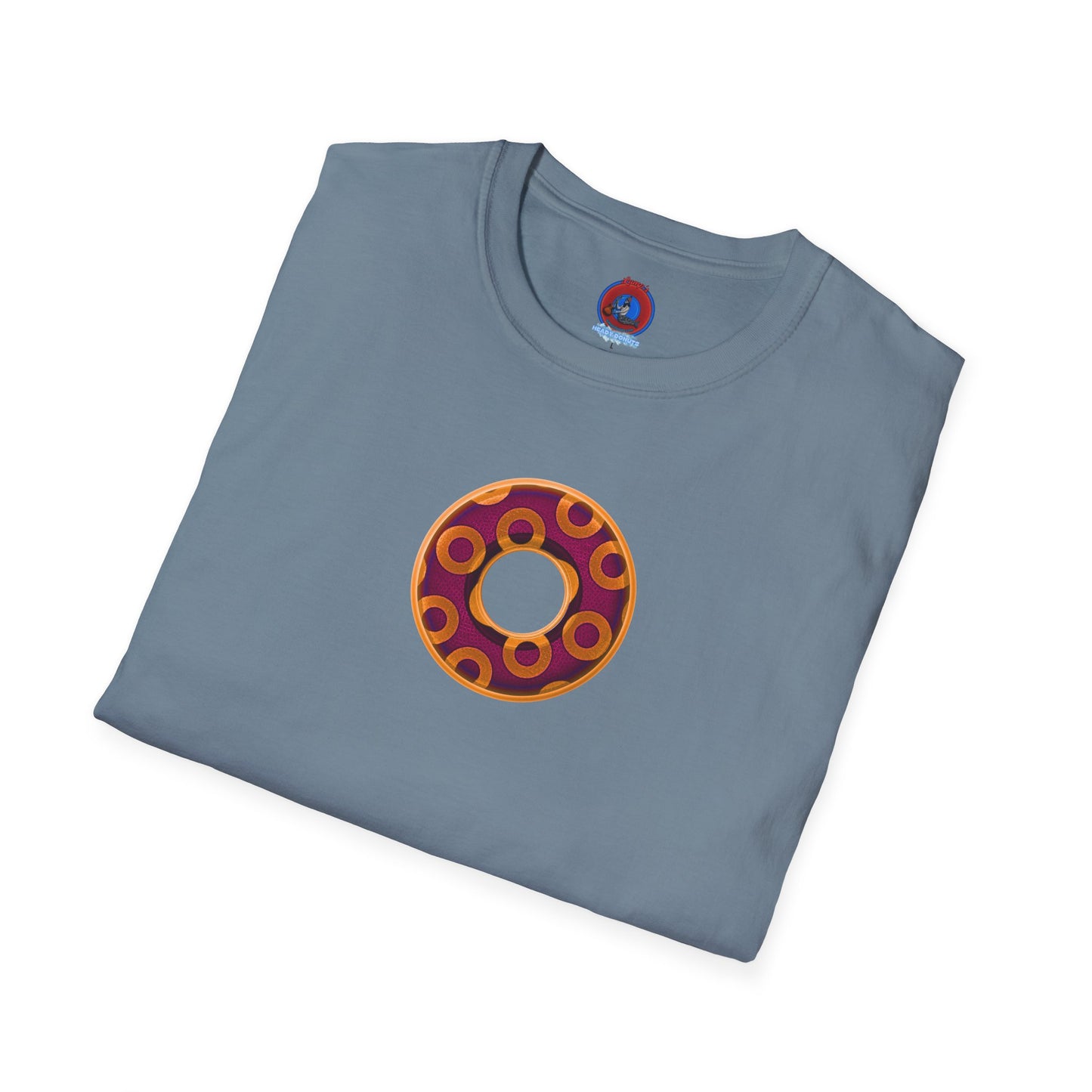 Plain Donuts/Unisex Soft-Style - "Plain Rustic Paradoxical Donuts" - orange/burgundy donuts
