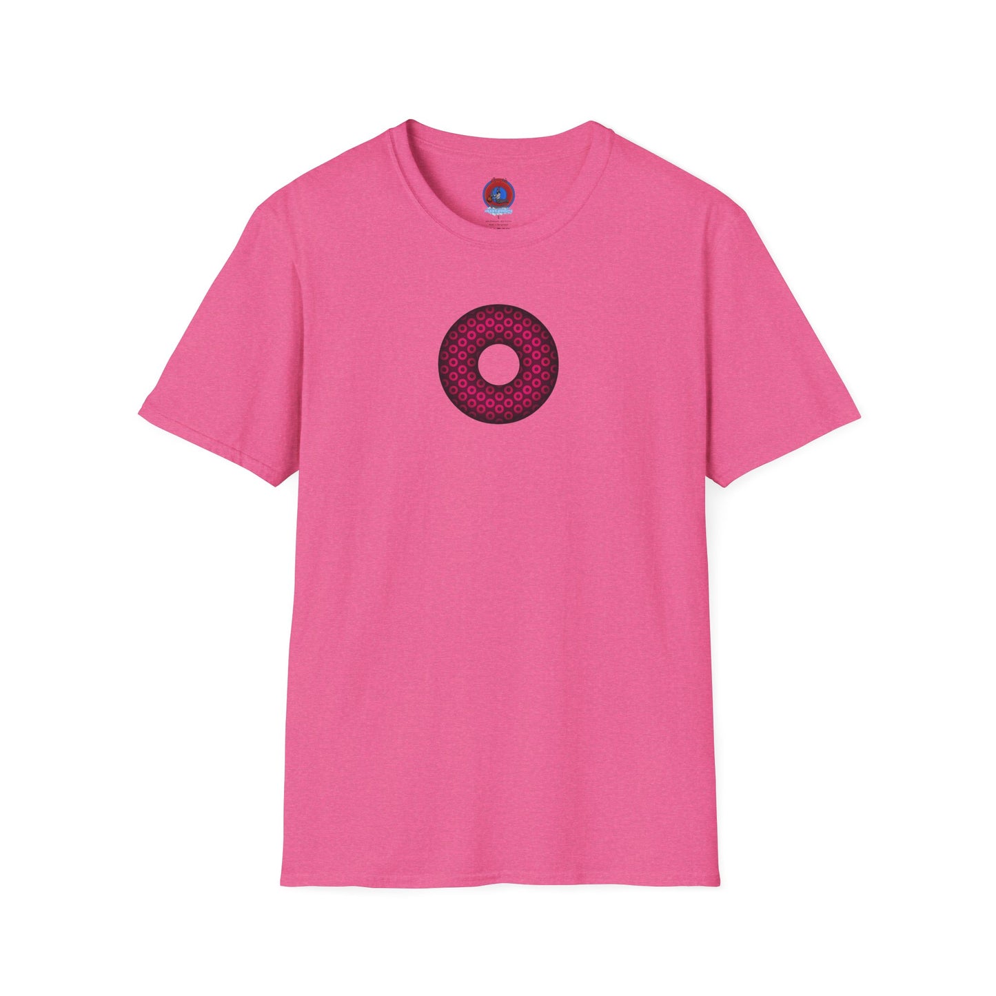 Plain Donuts/Unisex Soft-Style - "Plain Paradoxical Grided Donuts" - pink/burgundy donuts