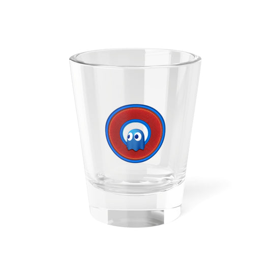 Bad Fishy Too - "Story of this Shot Glass" - Shot Glass, 1.5oz - variant 1 - rustic red/blue donut