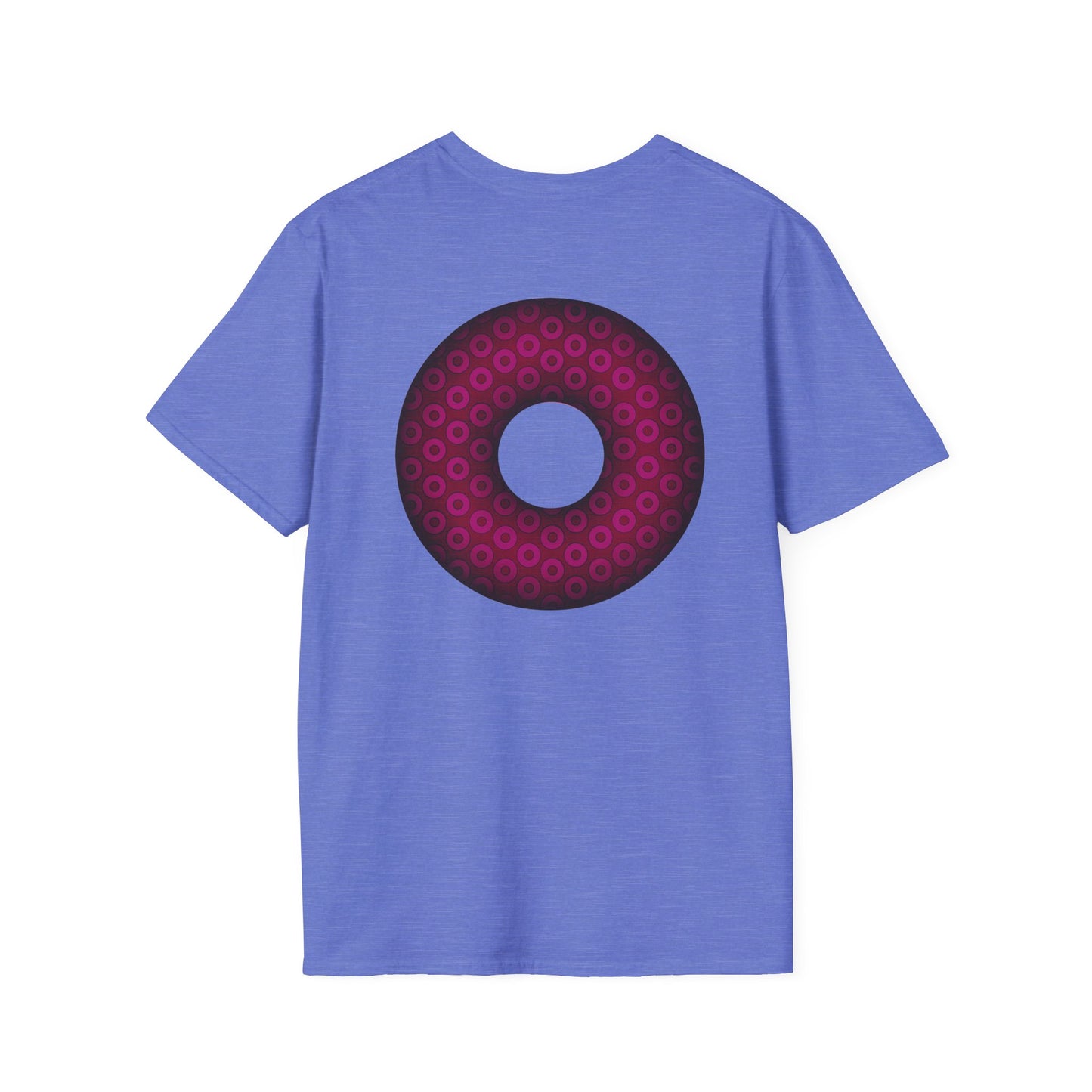 Plain Donuts/Unisex Soft-Style - "Plain Paradoxical Grided Donuts" - dark magenta/burgundy donuts