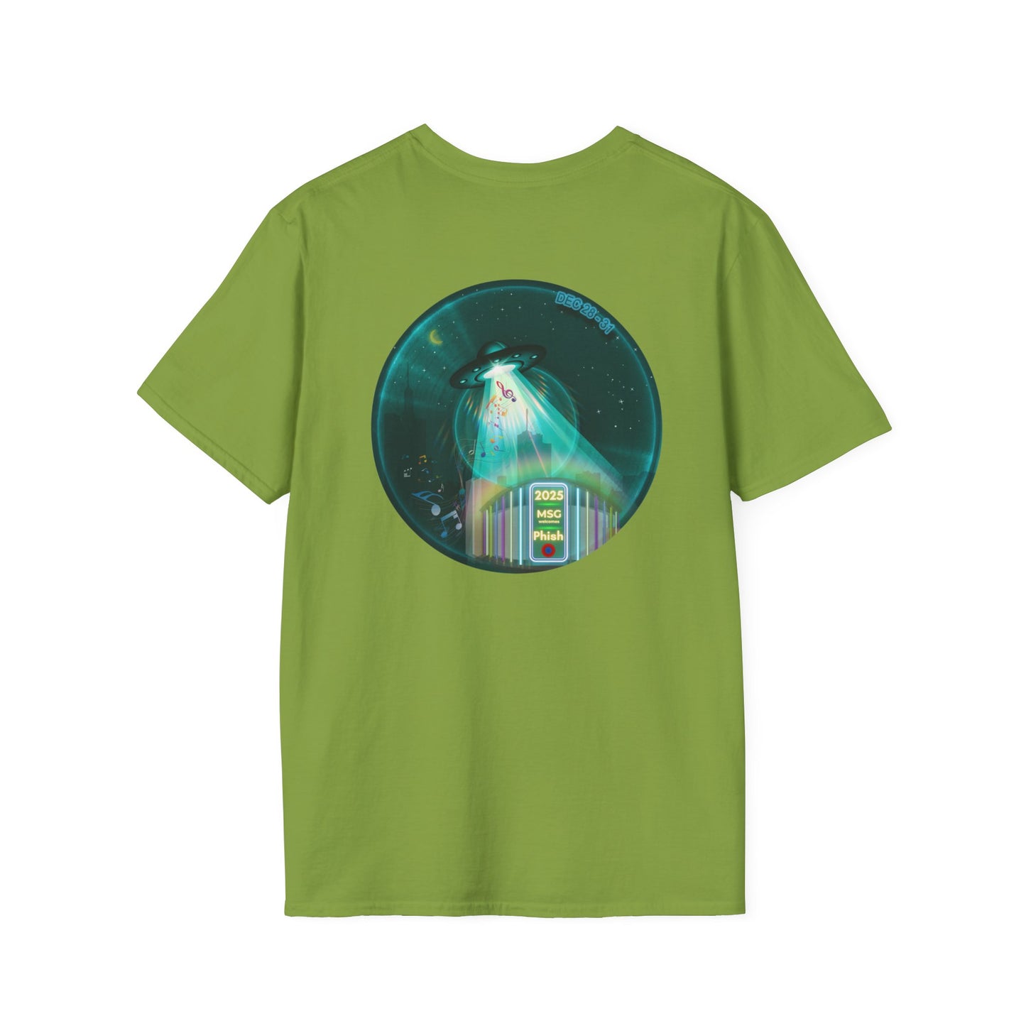 Classic Donut Tee - Unisex Soft-Style - "Secret Ingredient? MSG Of Course" - NYE Dec '24 - green donut