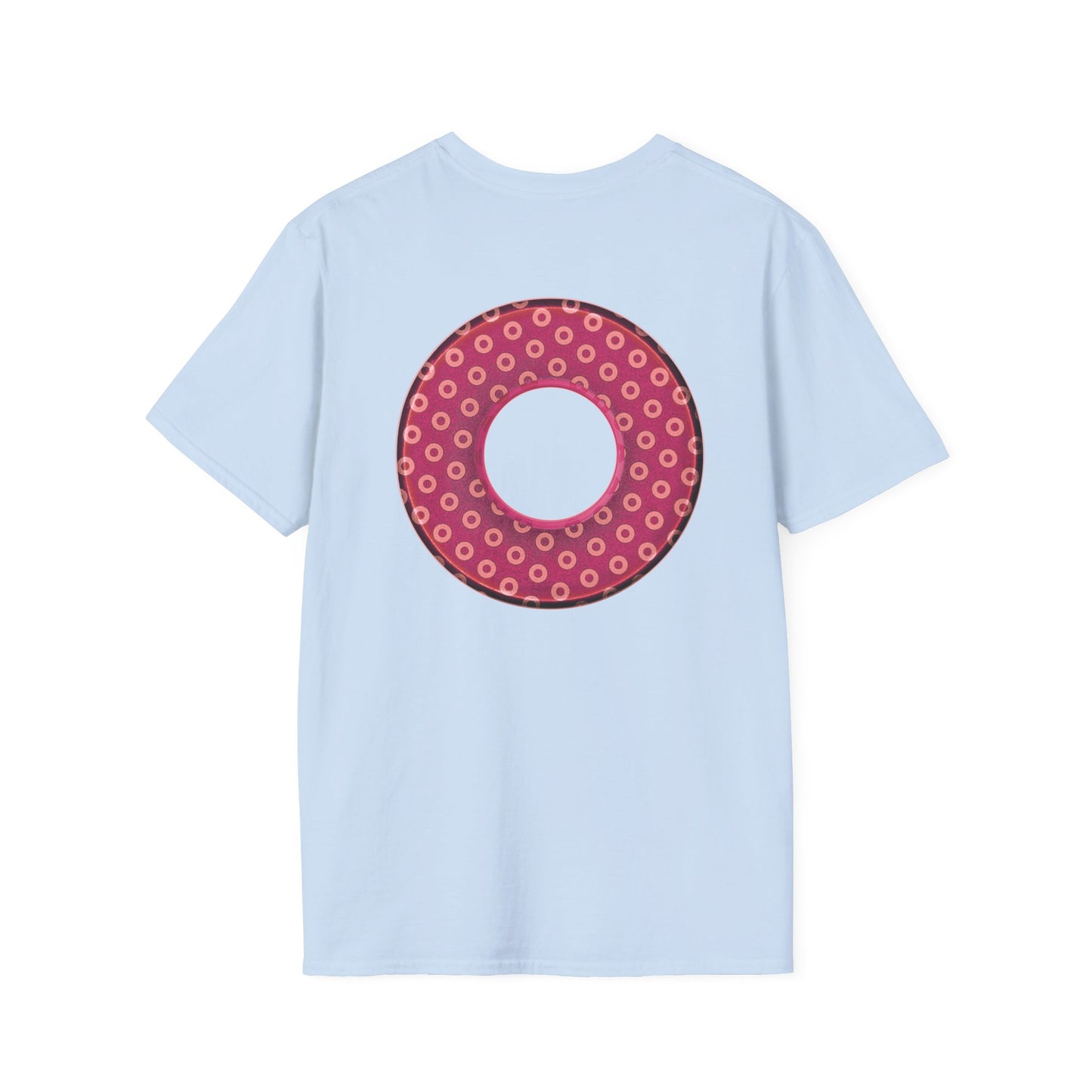 Plain Donuts/Unisex Soft-Style - "Plain Electric Paradoxical Donuts" - dark magenta/coral donuts