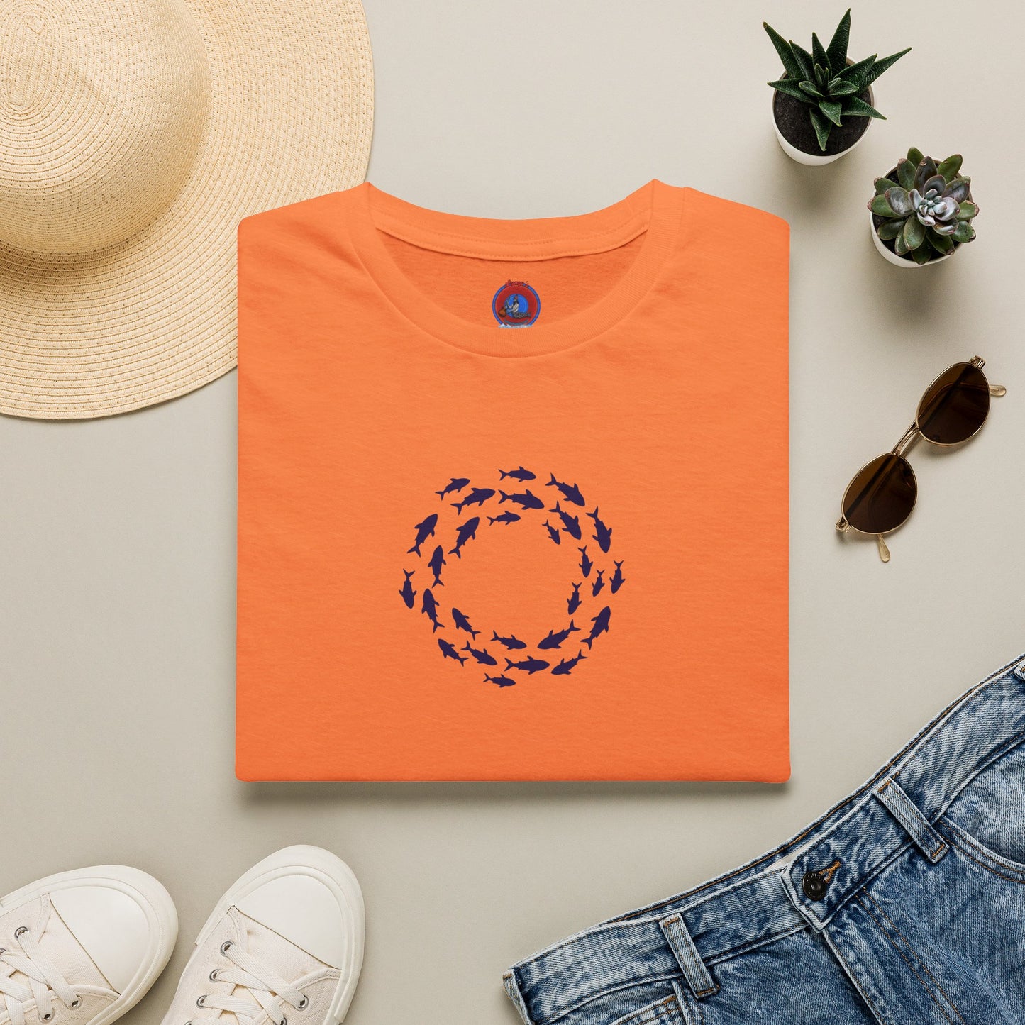 Classic Donut Tee - Unisex Soft-Style - "Skoolie of Phishies" - fish donut - variant 3