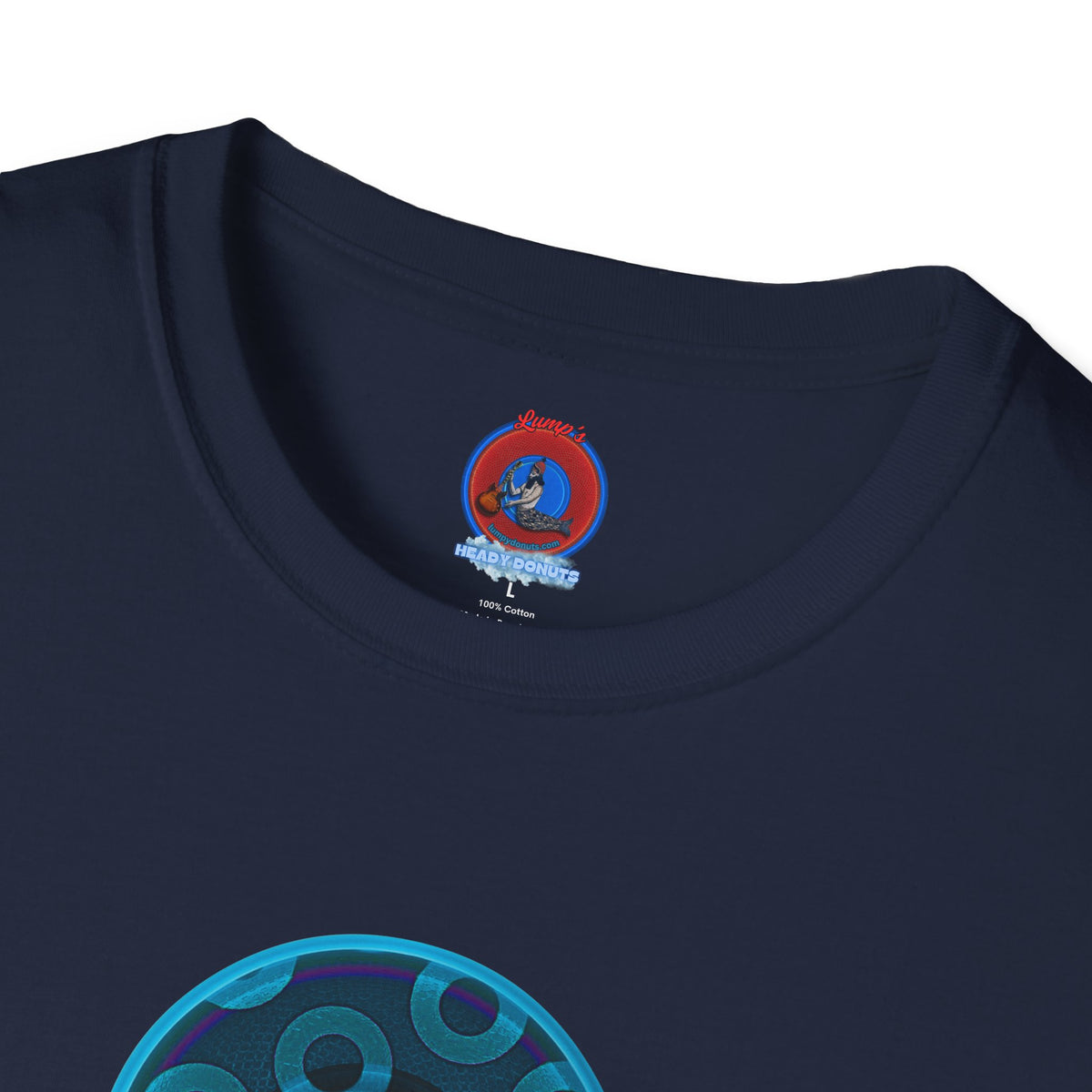 Classic Donut Tee - Unisex Soft-Style - "Wooked Cream - YEMSG Donut " - blue/teal rustic paradox donut - variant 7