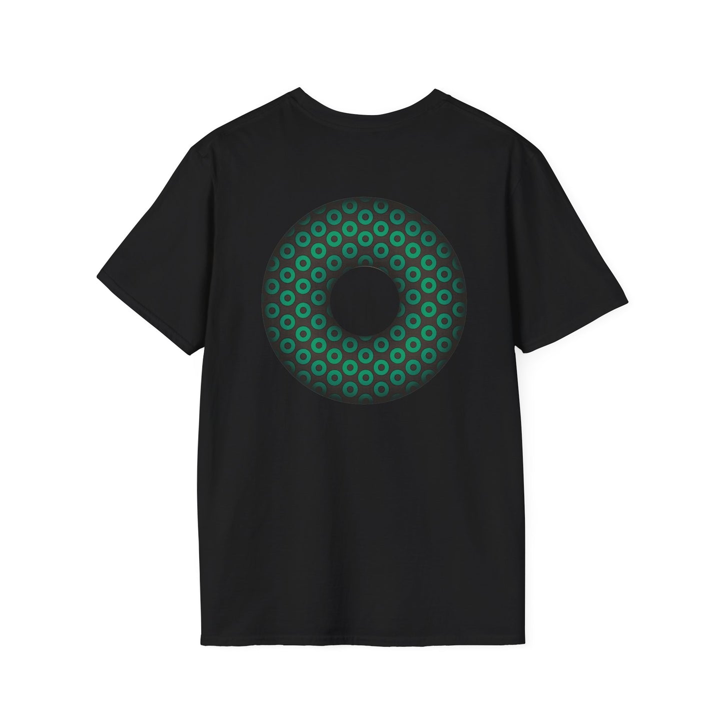 Plain Donuts/Unisex Soft-Style - "Plain Paradoxical Grided Donuts" - green/dark gray donuts
