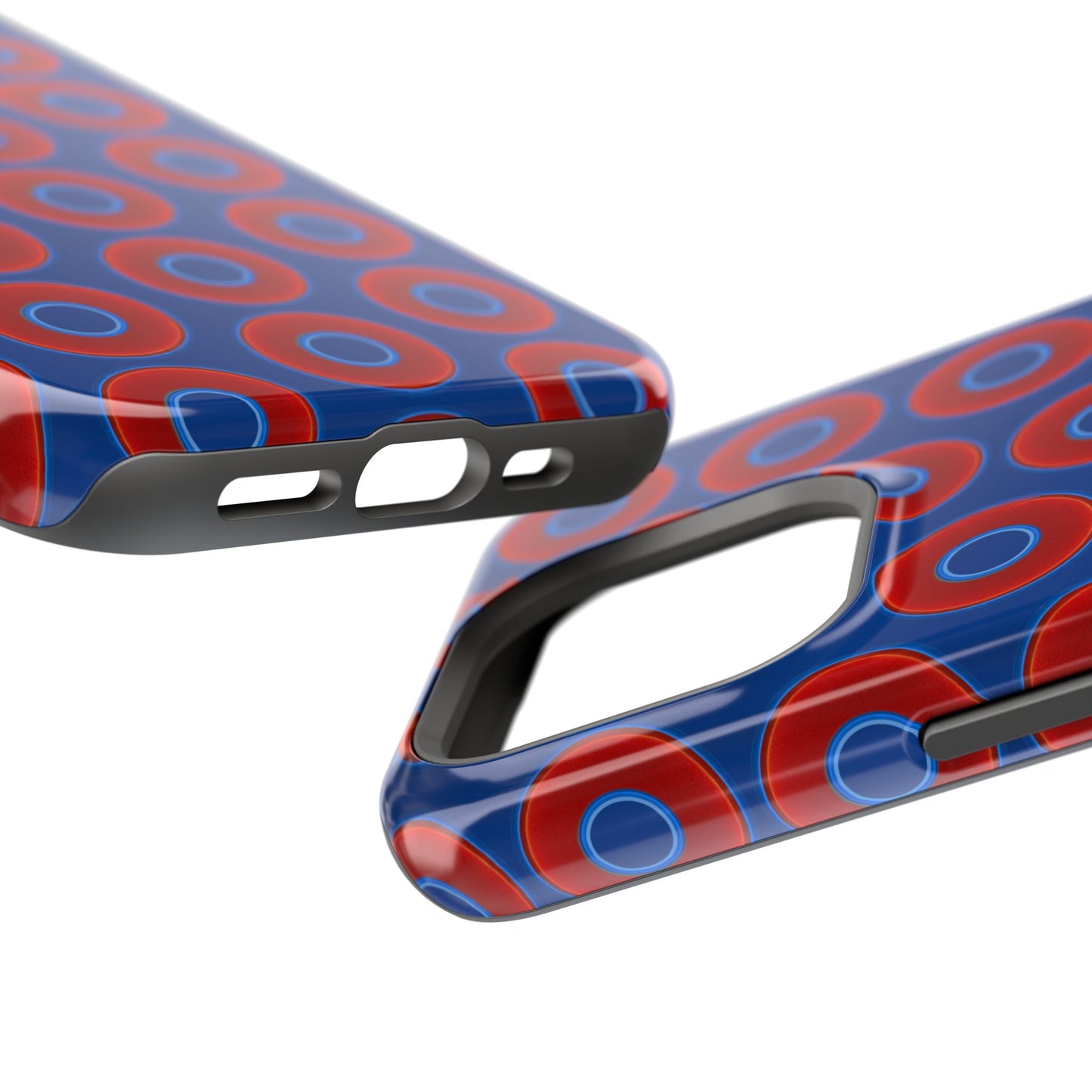 Magnetic Tough Donut Case - red vivid donut print w/dark blue background