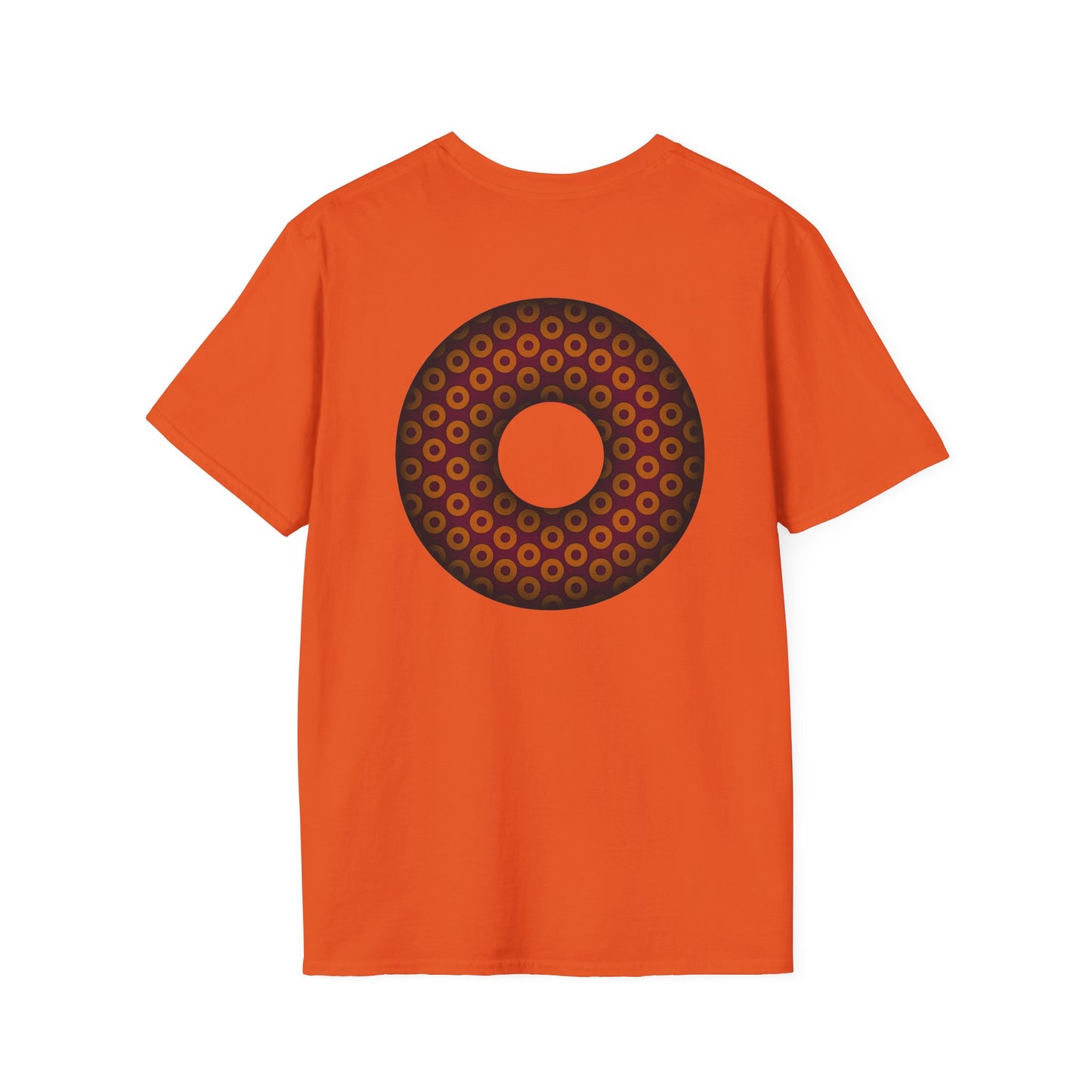 Plain Donuts/Unisex Soft-Style - "Plain Paradoxical Grided Donuts" - orange/burgundy donuts