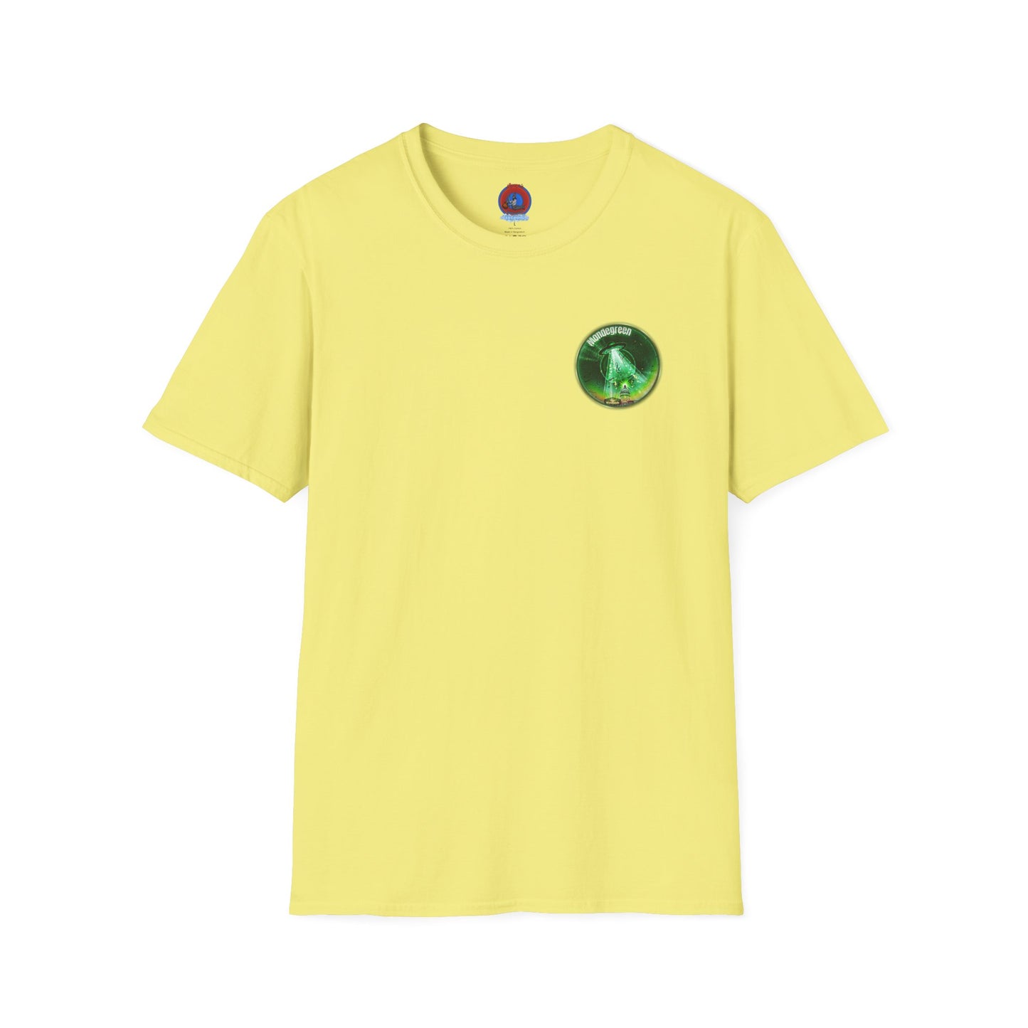 Classic Donut Tee - Unisex Soft-Style - "Close Encounters of the Delaware kind - Mondegreen Donut"  " variant 2 - green donut