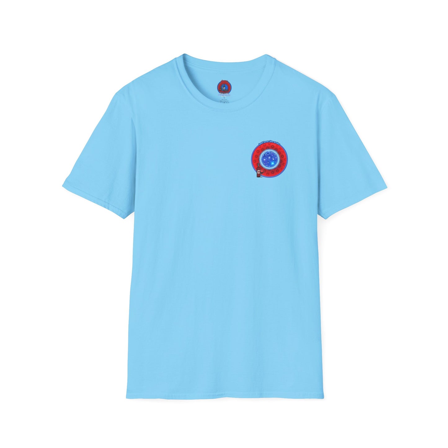 Classic Donut Tee - Unisex Soft-Style - "The Skipper's Donut" - red/blue paradoxical widemouthed donut