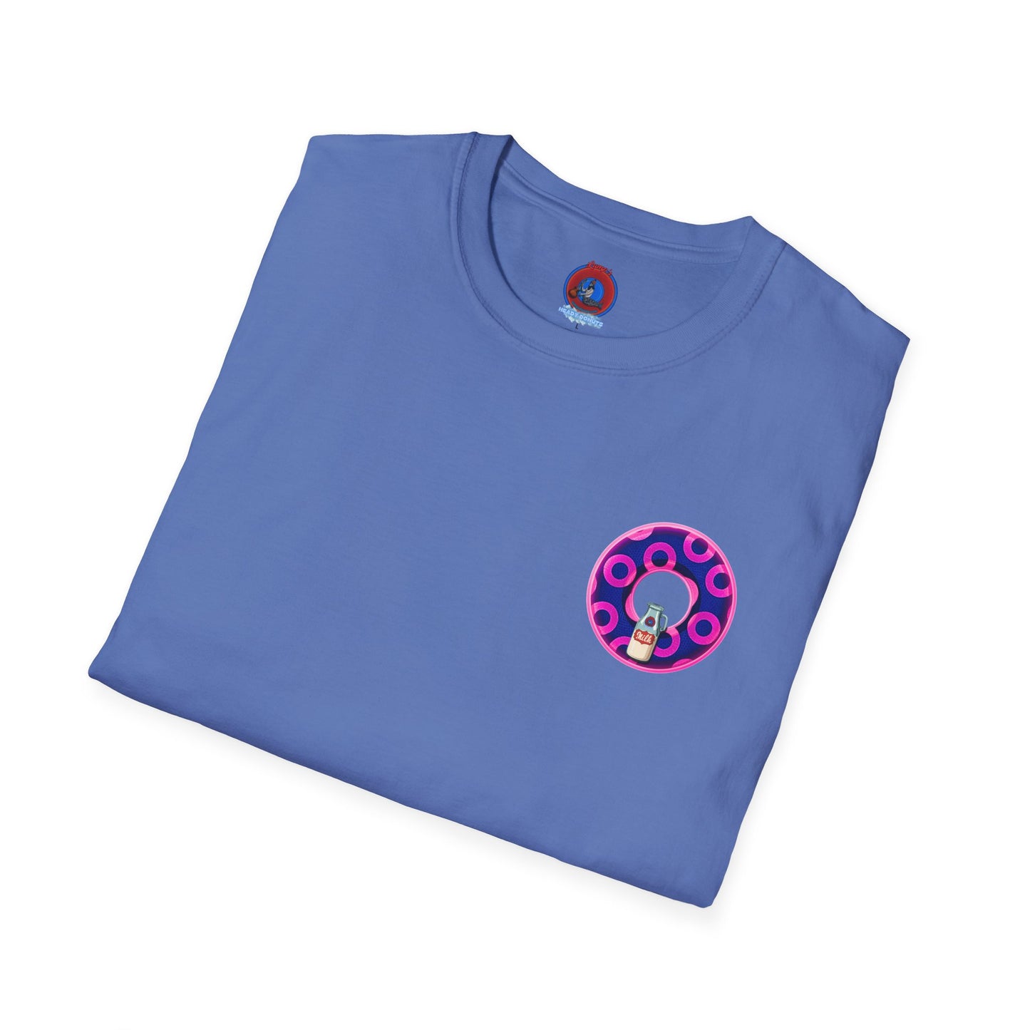 Classic Donut Tee - Unisex Soft-Style - "Wooked Cream - YEMSG Donut " -blue/pink rustic paradox donut - variant 5