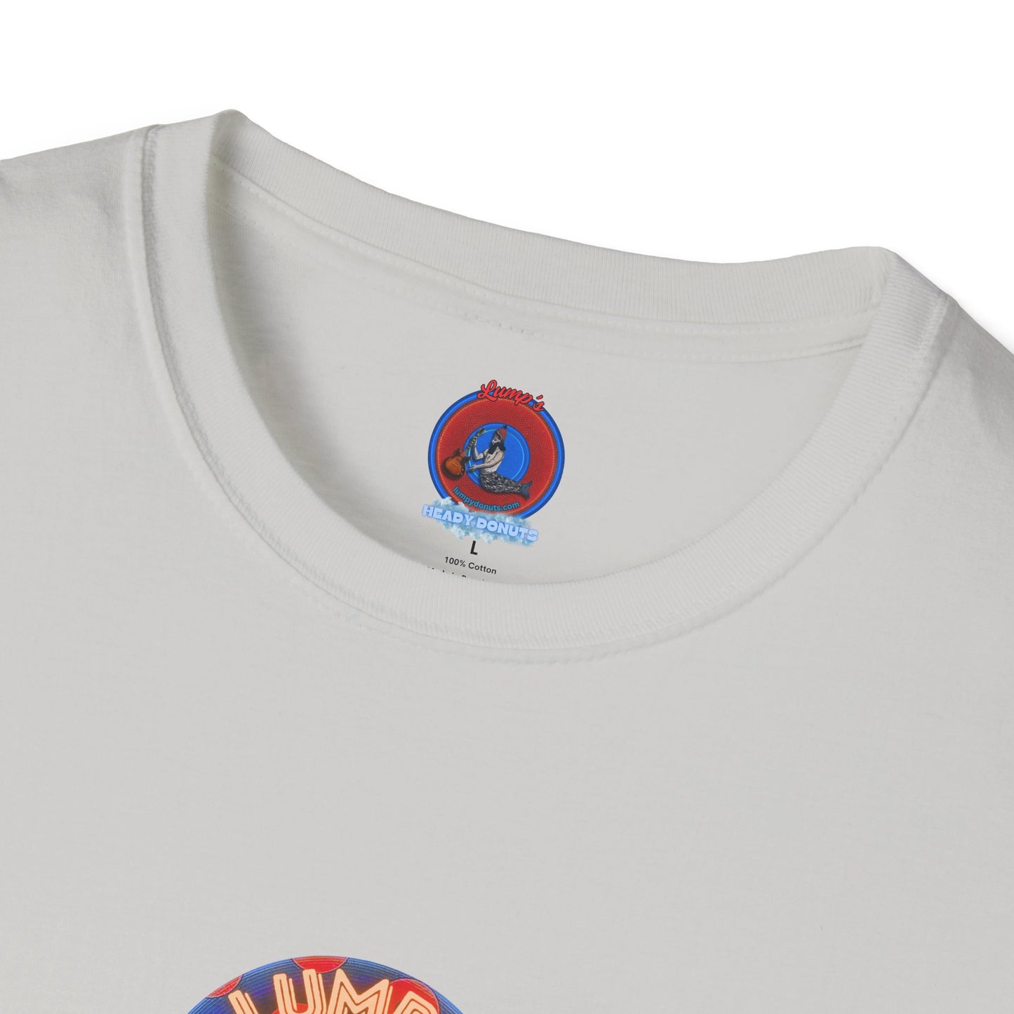 Coffee Traders Tee - Unisex Soft-Style - "Tasty Coffee" - paradoxical donut/rustic red donut - variant 2 - logo front/tasty back