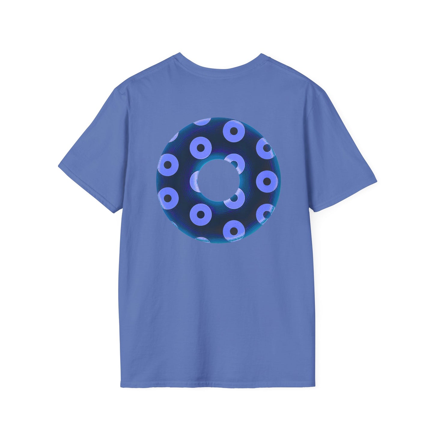 Plain Donuts/Unisex Soft-Style - "Plain Blimpy Paradoxical Donuts" - dark blue/Caroline blue donuts