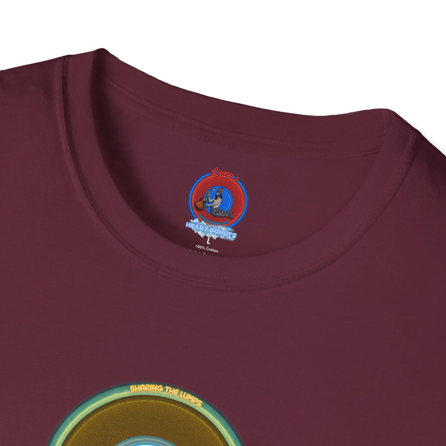 Classic Donut Tee - Unisex Soft-Style - "Lumpy Collective Donut" - bronze/green lumpy donut - variant 5
