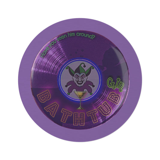 Round Room - 5 ft x 5 ft Lumpy Donut Rug - "Joker's Personal Donut Rug - Troubadour Edition" - vivid purple record donut w/light purple background - variant 2