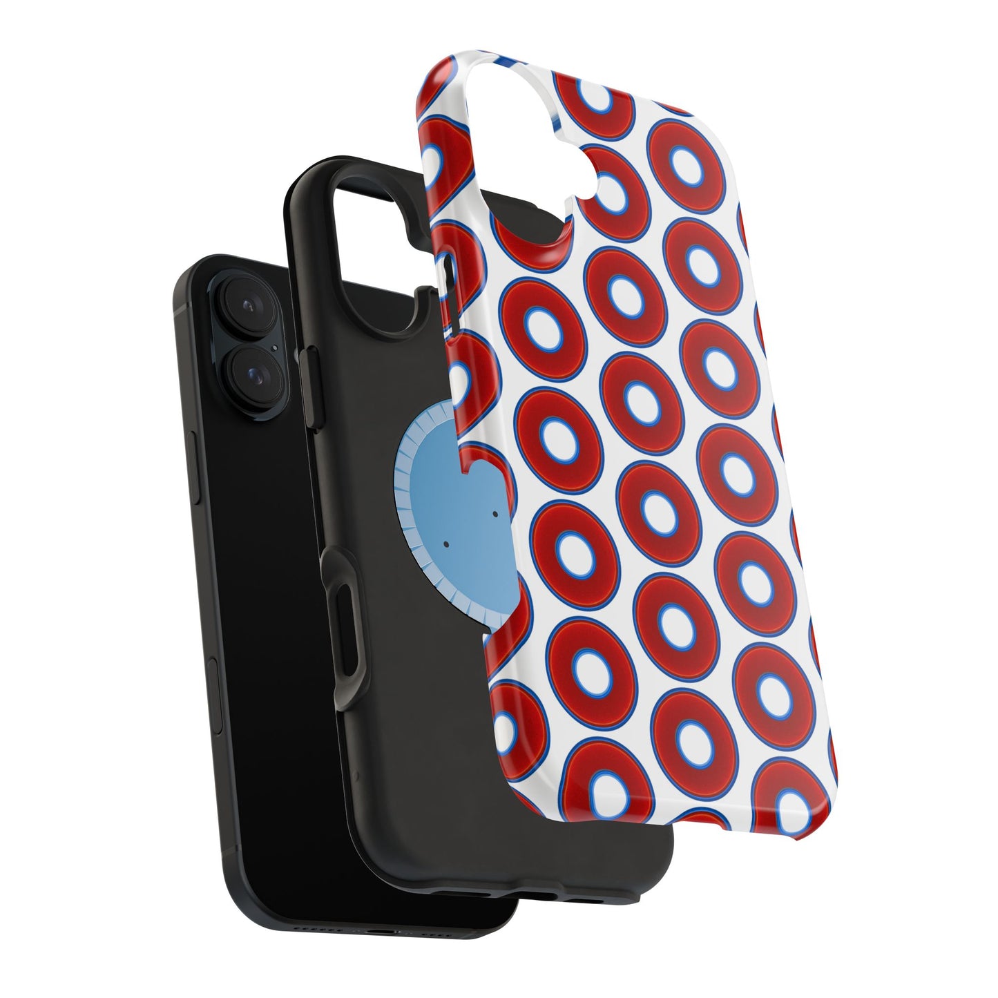 Magnetic Tough Donut Case - red vivid donut print w/white background