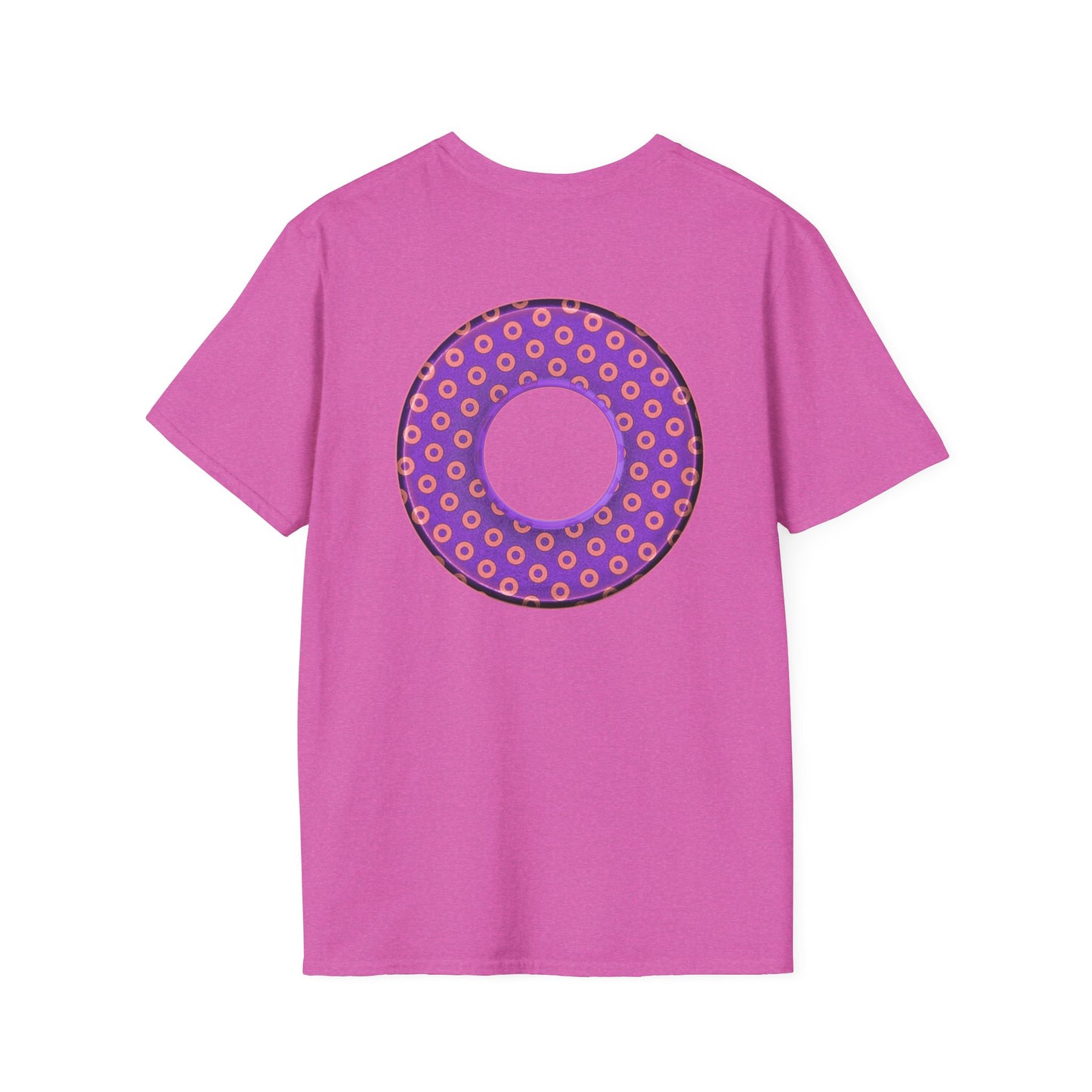 Plain Donuts/Unisex Soft-Style - "Plain Electric Paradoxical Donuts" - light purple/coral donuts