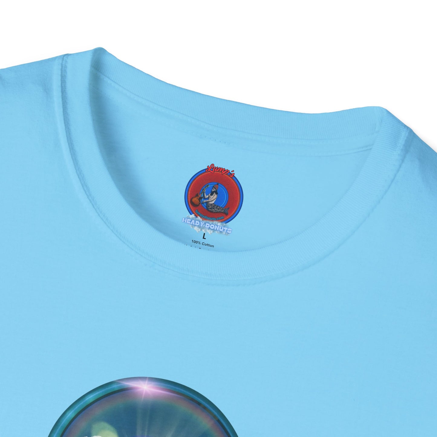 Classic Donut Tee - Unisex Soft-Style - "The Original Divided Donut' - light blue sky donut
