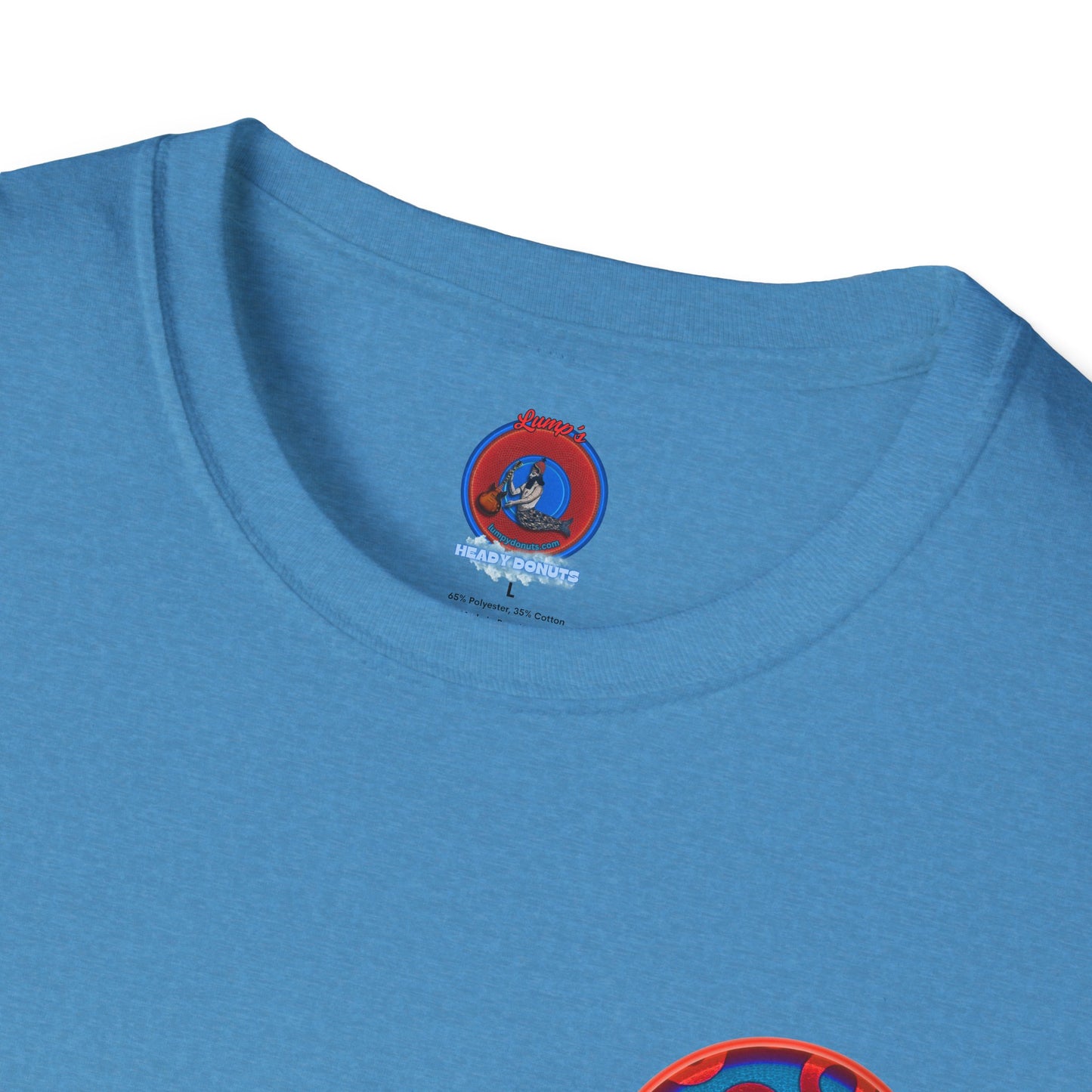 Classic Donut Tee - Unisex Soft-Style - "Wooked Cream - YEMSG Donut " - blue/red rustic paradox donut - variant 1