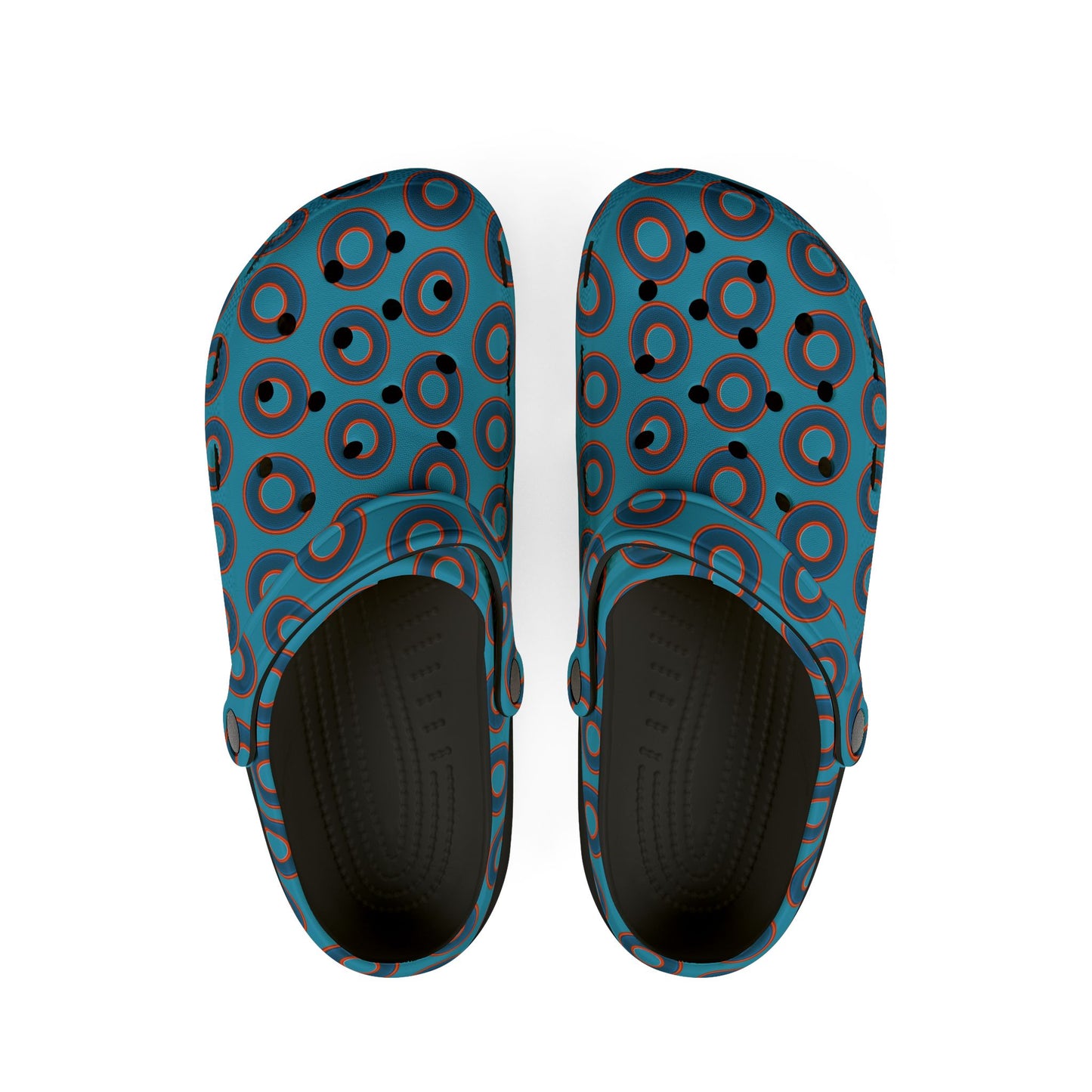 Spatchcocks - donut slip-on shoes - blue rustic donuts w/turquoise background [unisex]