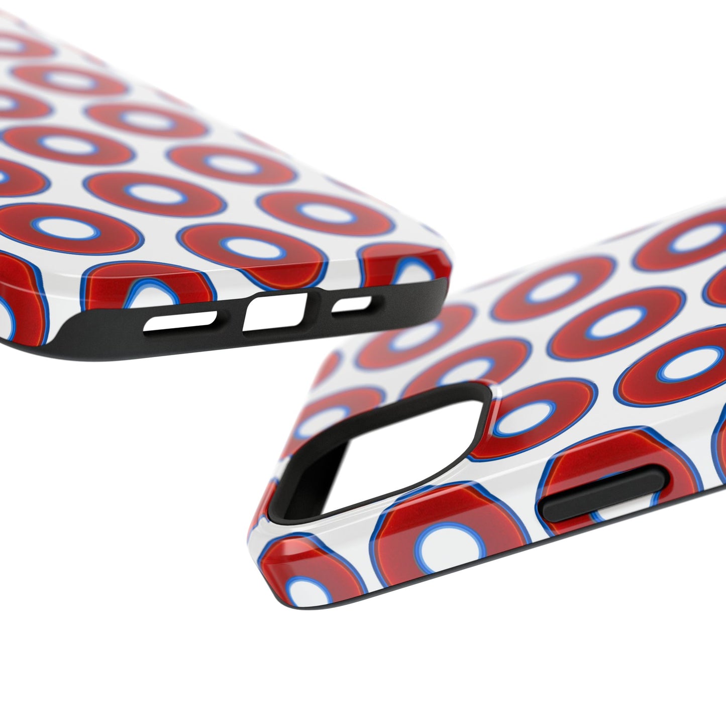 Impact-Resistant Lumpy Donut Case - red vivid donut print w/white background
