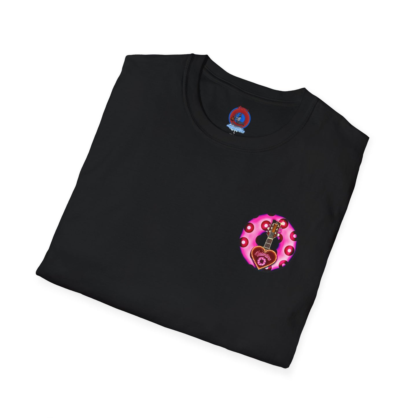 Classic Donut Tee - Unisex Soft-Style - "Would You Be My Donut?" - paradoxical bubblegum pink/red donut - variant 2