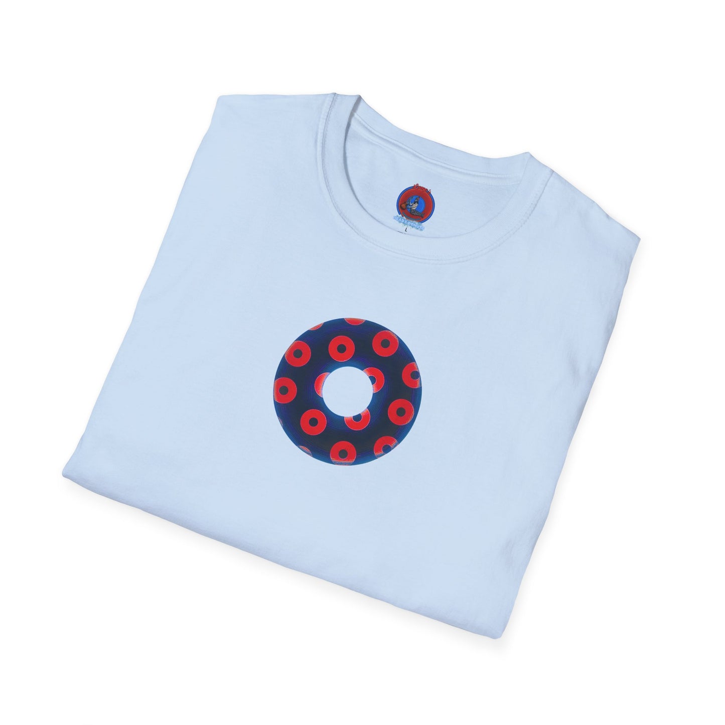 Plain Donuts/Unisex Soft-Style - "Plain Blimpy Paradoxical Donuts" - dark navy/bright red donuts