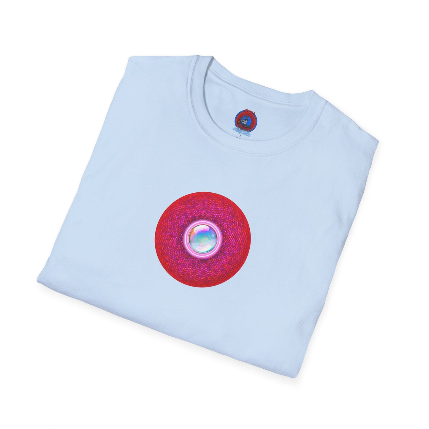 Classic Donut Tee - Unisex Soft-Style - "The Crystal Ballers Donut' - magenta pixilated donut