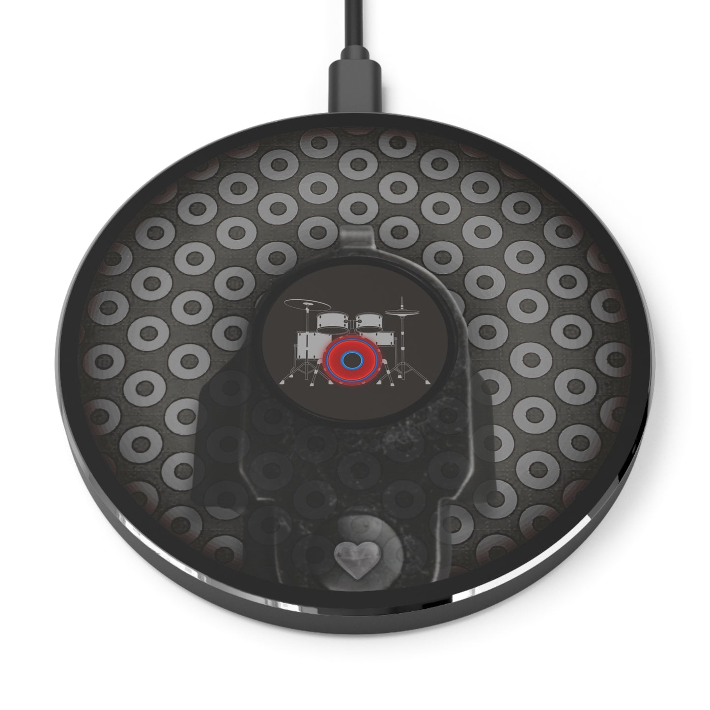 The Flow - Wireless Lumpy Donut Chargers - "Lifesaving Wireless Donut Charger" - dark gray/gray paradoxical donut w/black background