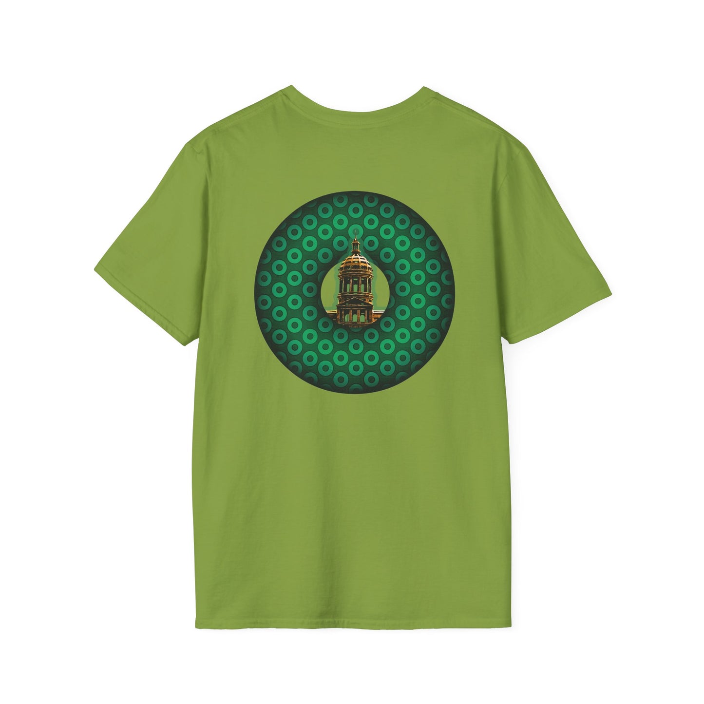 Classic Donut Tee - "Save Mondegreen City Hall Clock Tower" - paradox donut - series 1.0 - variant 2 - green donut