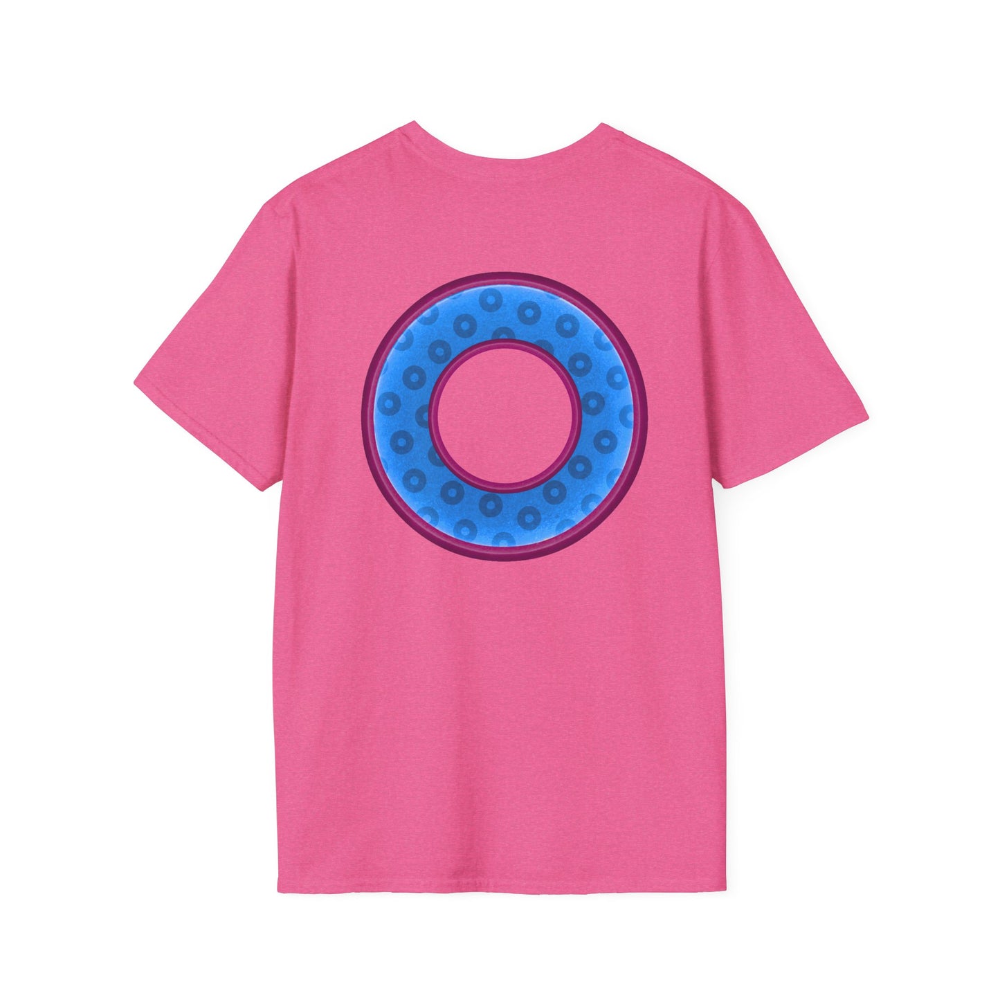 Plain Donuts/Unisex Soft-Style - "Plain Wide Mouthed Paradoxical Donuts" - light blue/dark magenta donuts